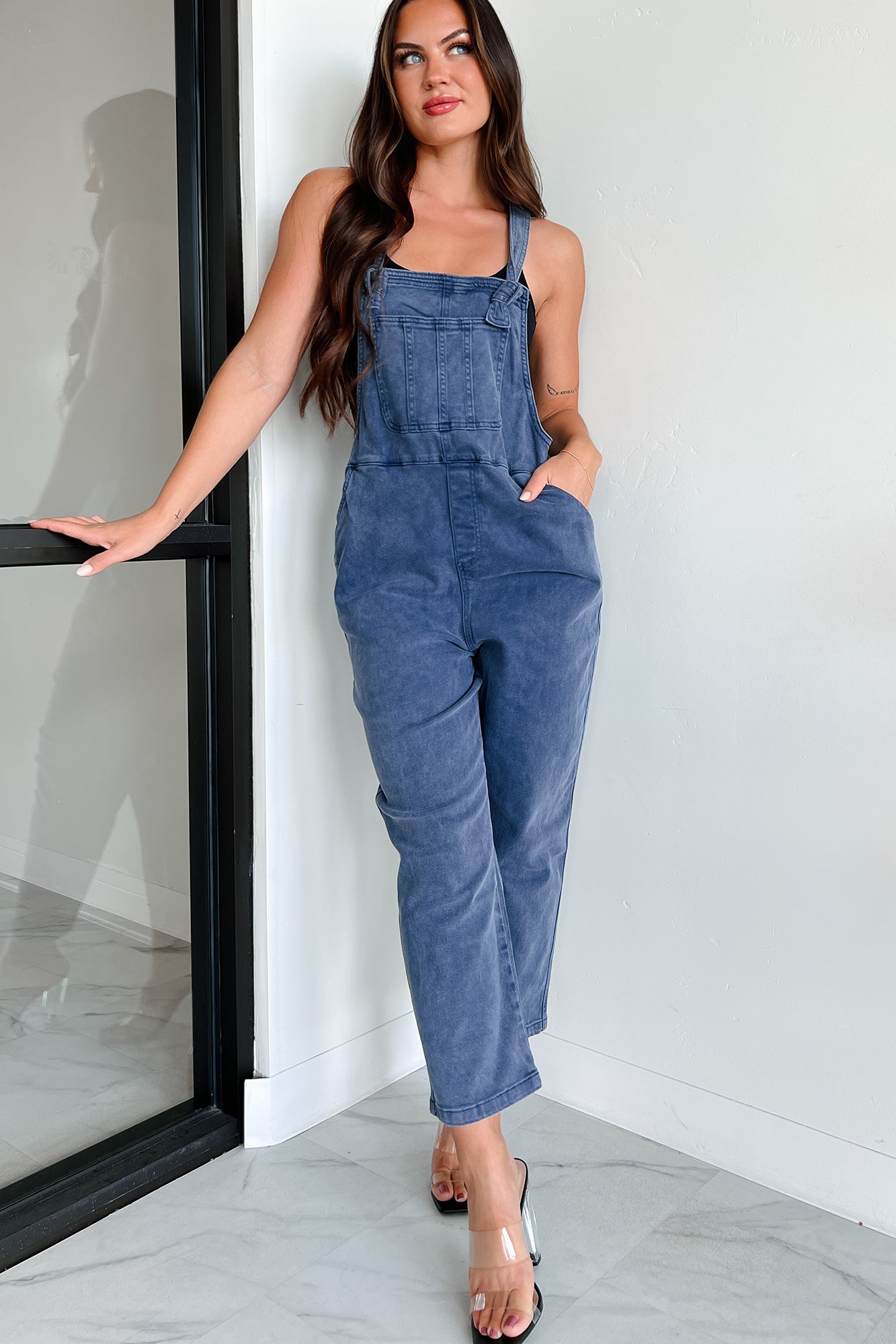 Osmond Knotted Strap Zenana Overalls (Blackberry)