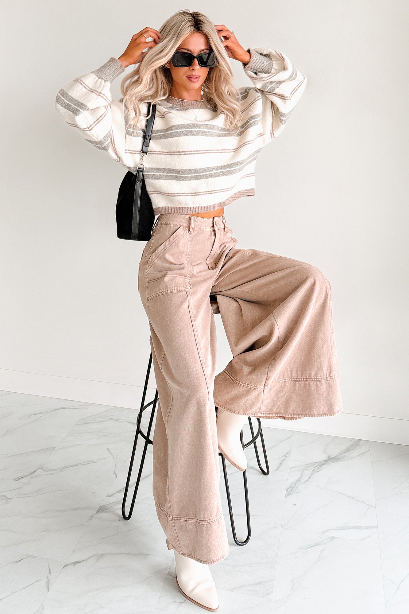 Norris Ultra Wide Leg Mustard Seed Jeans (Mocha Mousse)