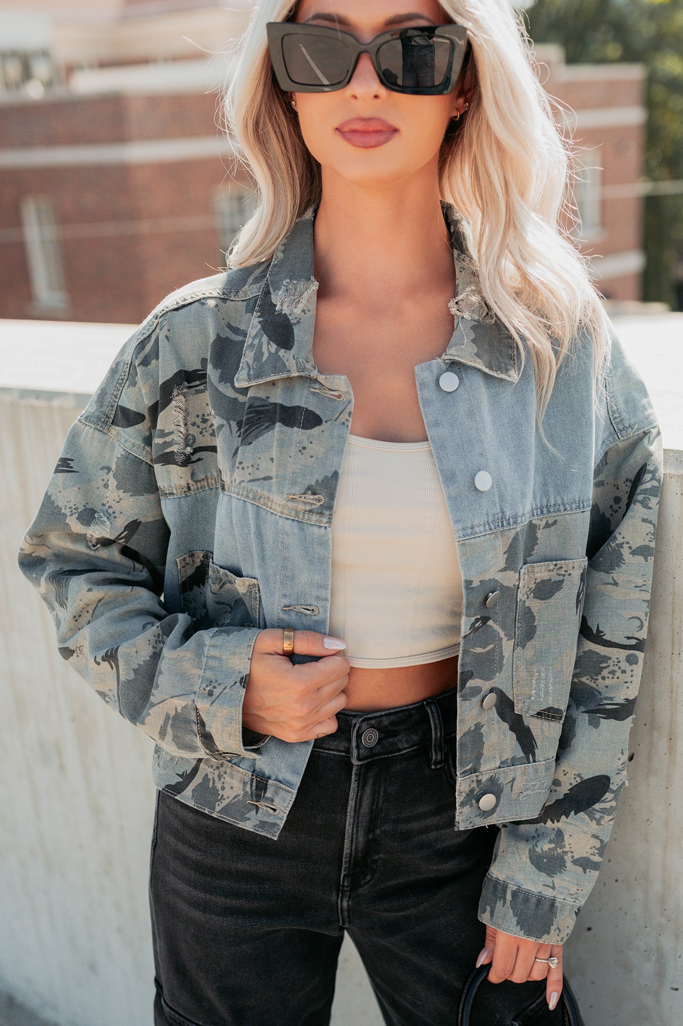 Built To Win Distressed Denim POL Jacket (Vintage Camo)