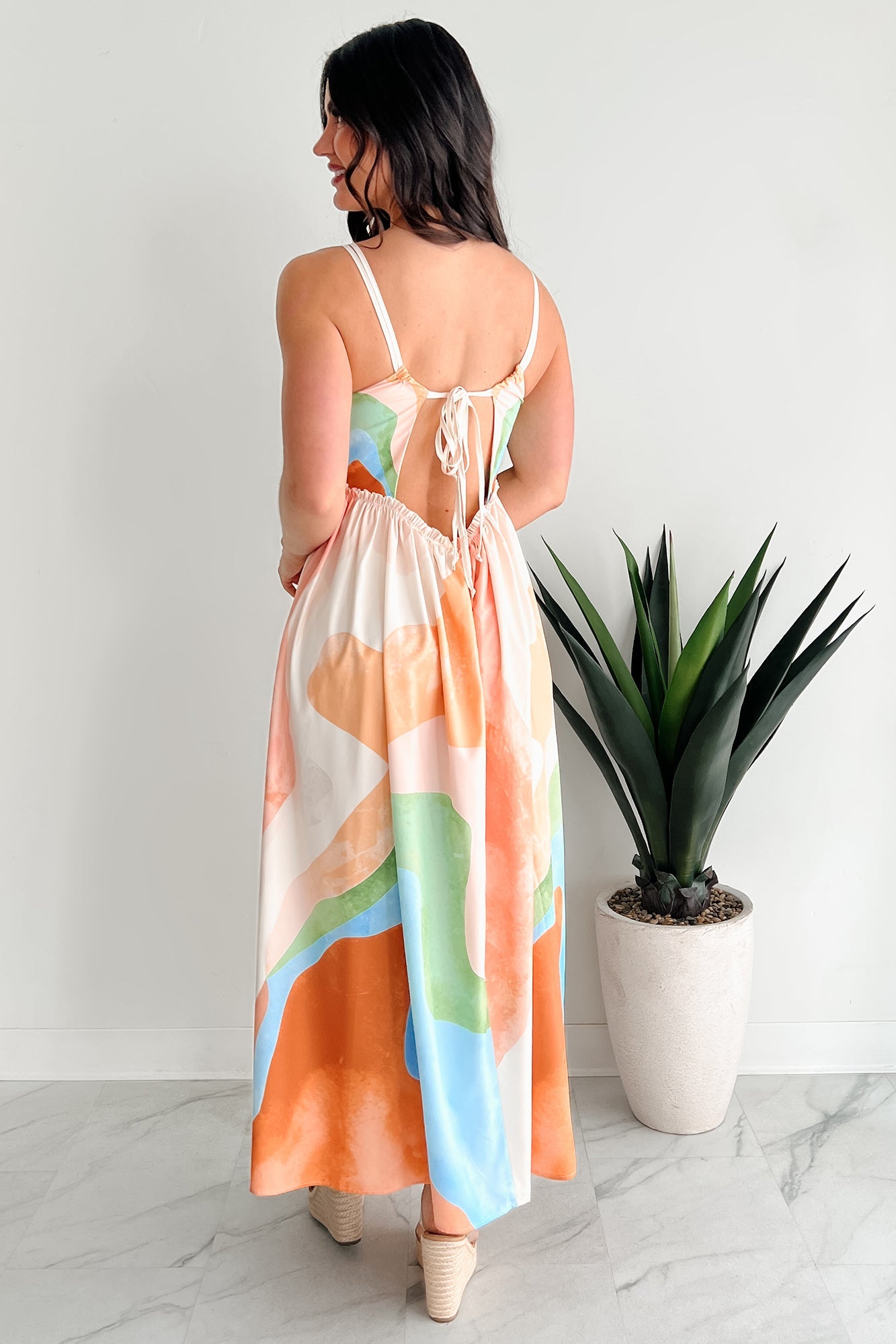 Tastefully Bold Printed Maxi Dress (Orange Combo)