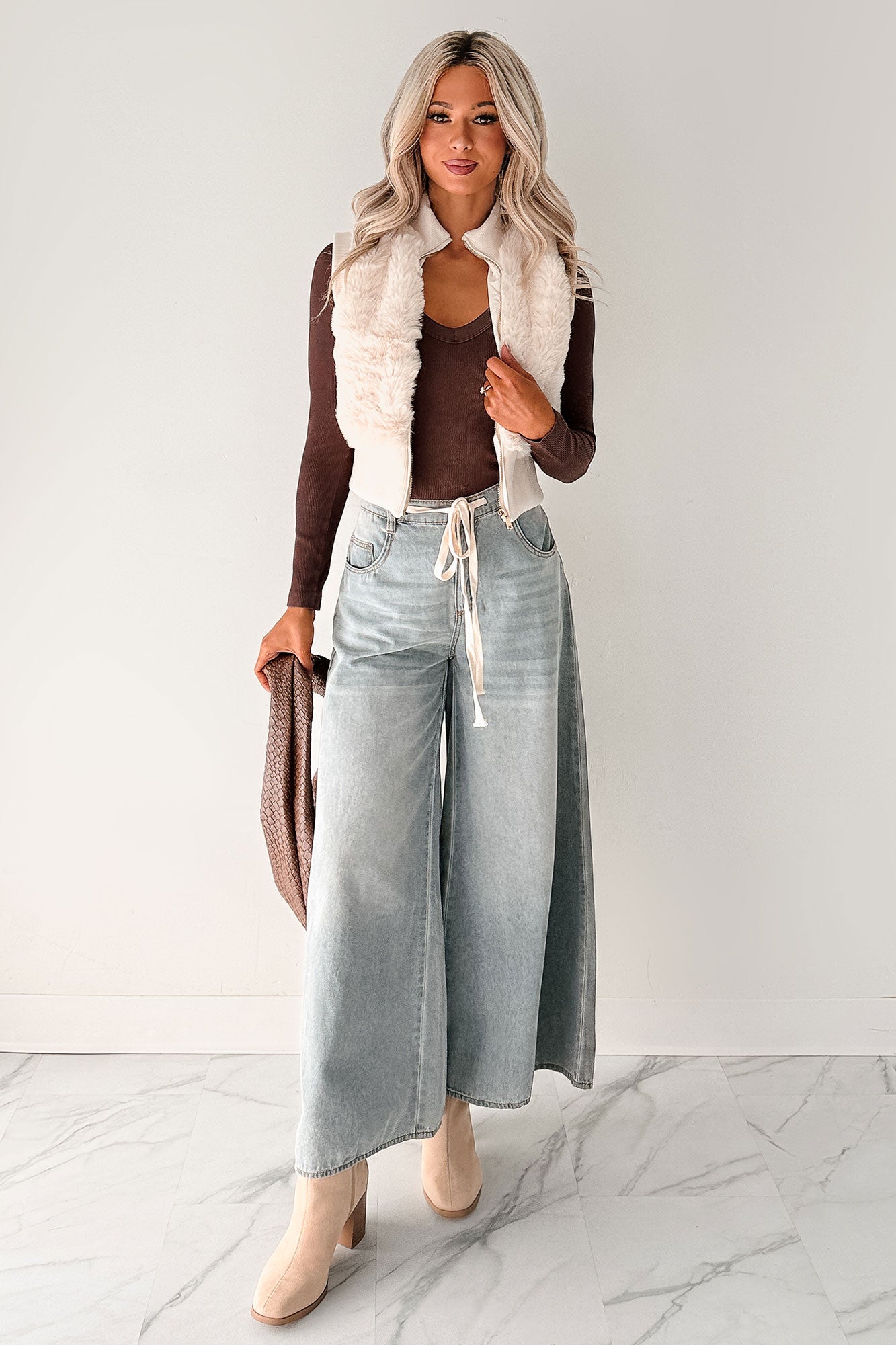 Marin Ombre Wide Leg NoaBoa Jeans (Denim Grey)