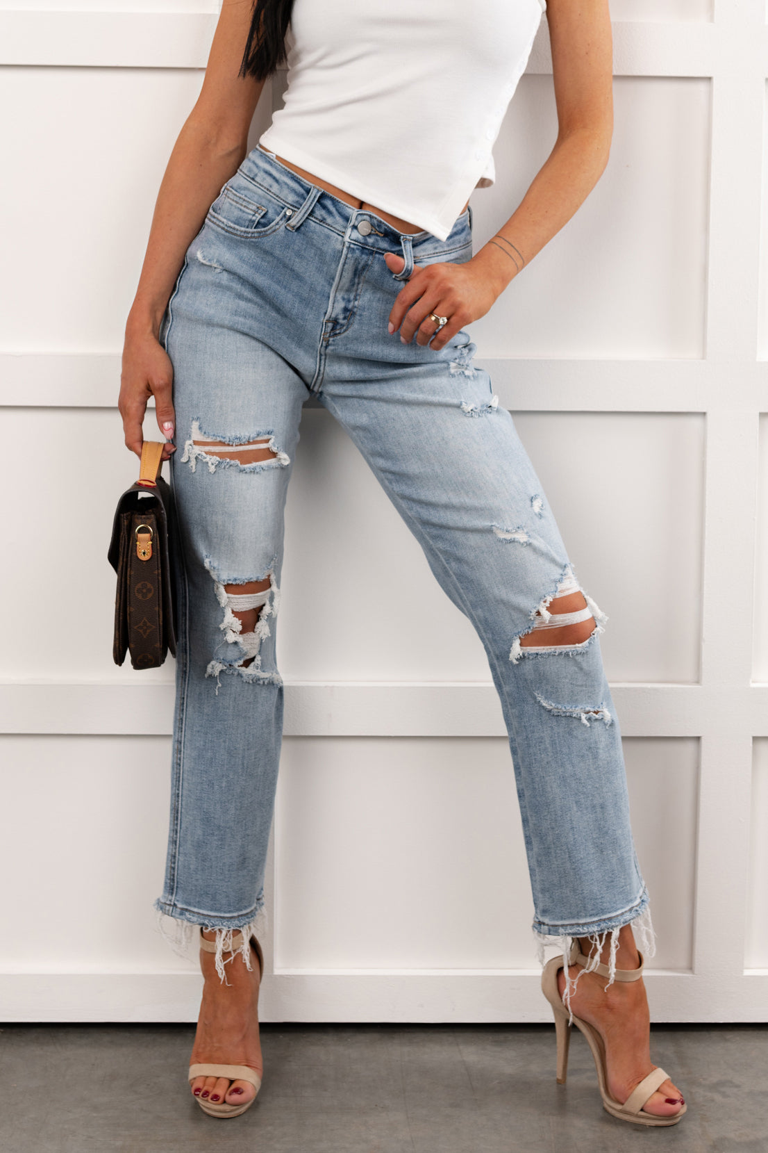 Lawrence Ripped Mica Denim Crop Jeans (Lunaria)