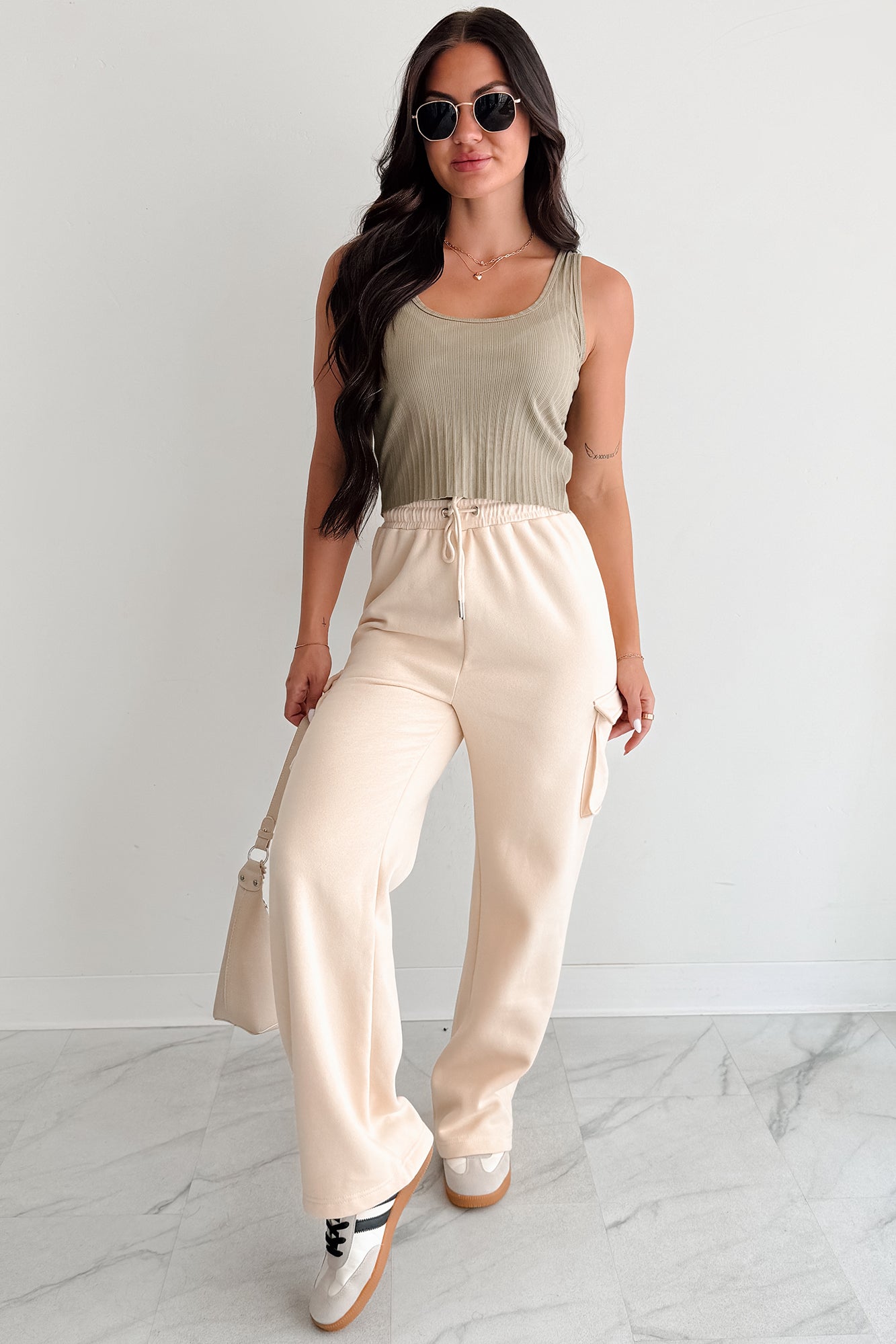 Fresh Start Scoop Neck Sleeveless Ribbed Top (Sage)