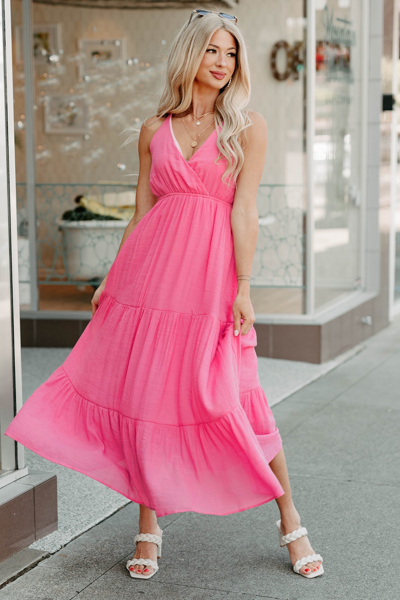 Just A Feeling Sleeveless Maxi Dress (Pink)