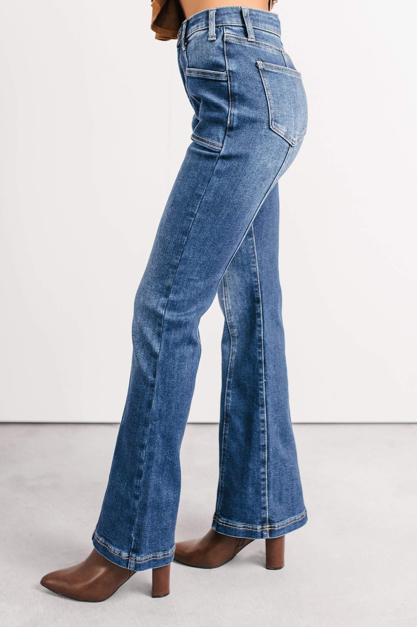 Alvin Tummy Control Boot-Cut Saige Denim Jeans (Dark)