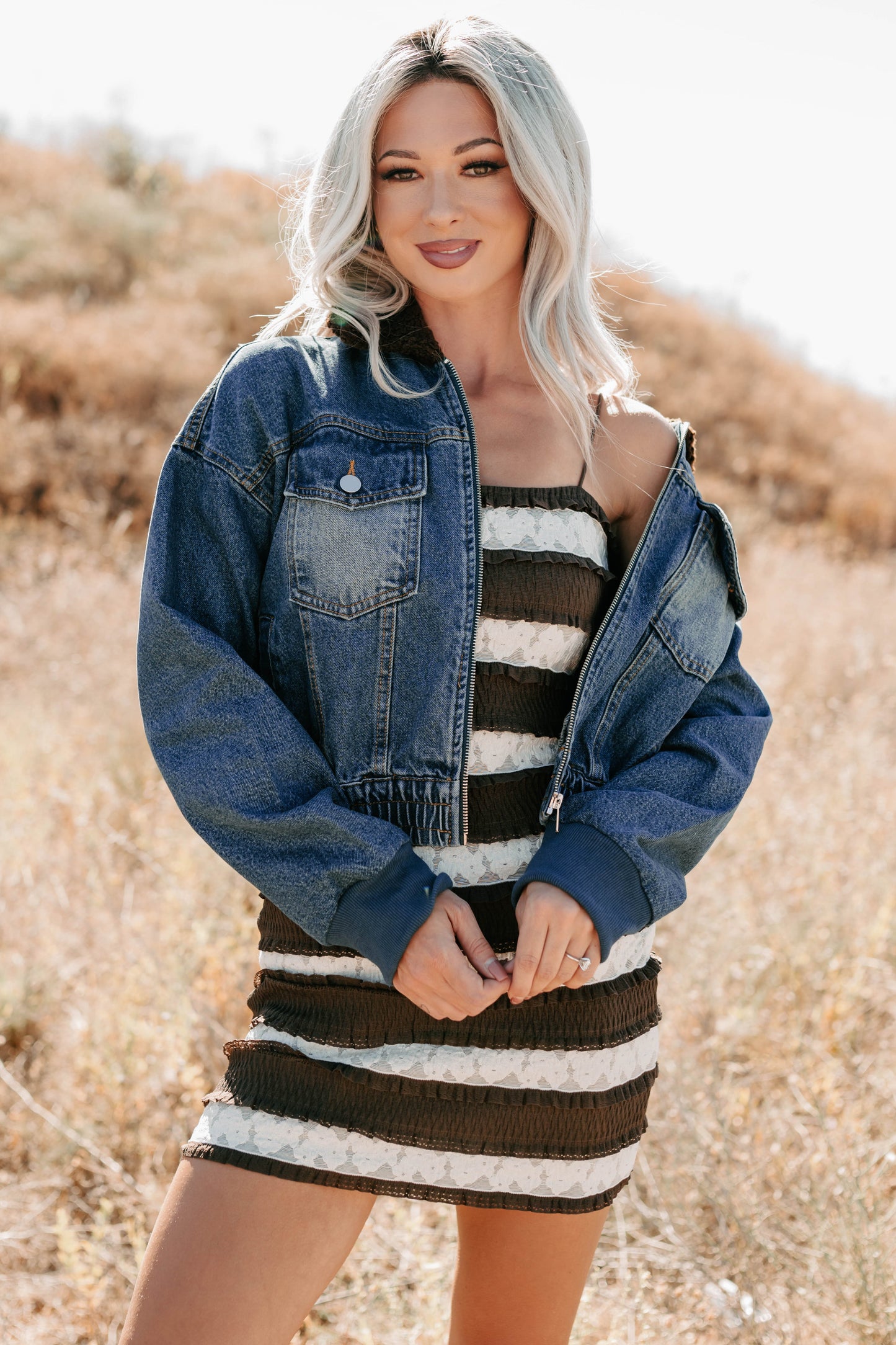 Breaking The Quiet Sherpa Collared Jacket (Denim)