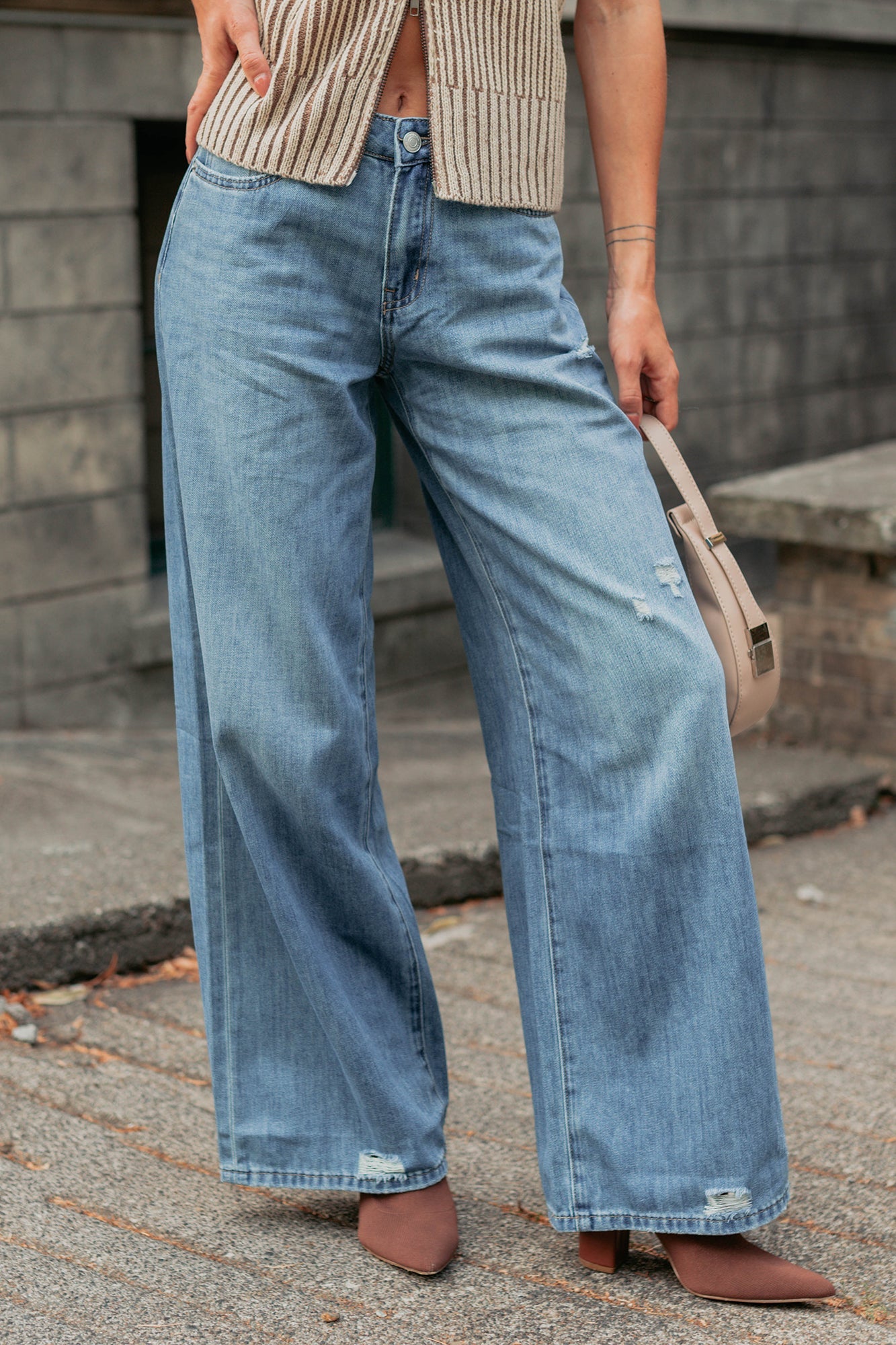 Jillian High Rise Wide Leg Mica Denim Jeans (Le Bleu)