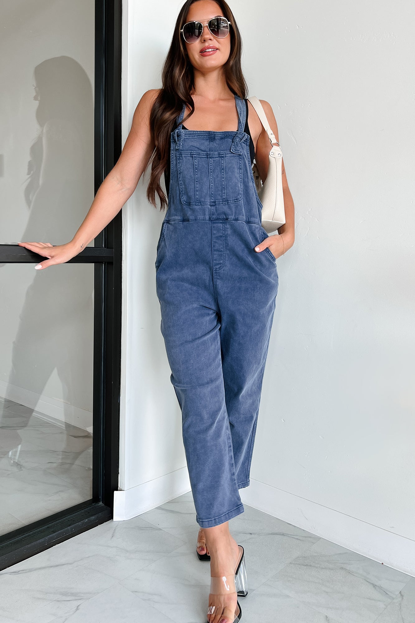 Osmond Knotted Strap Zenana Overalls (Blackberry)
