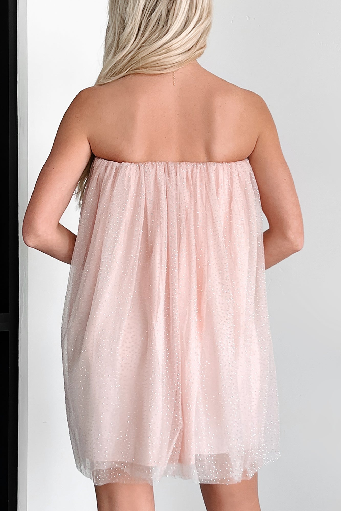 In A Dreamland Rhinestone Tulle Mini Dress/Skirt (Blush)