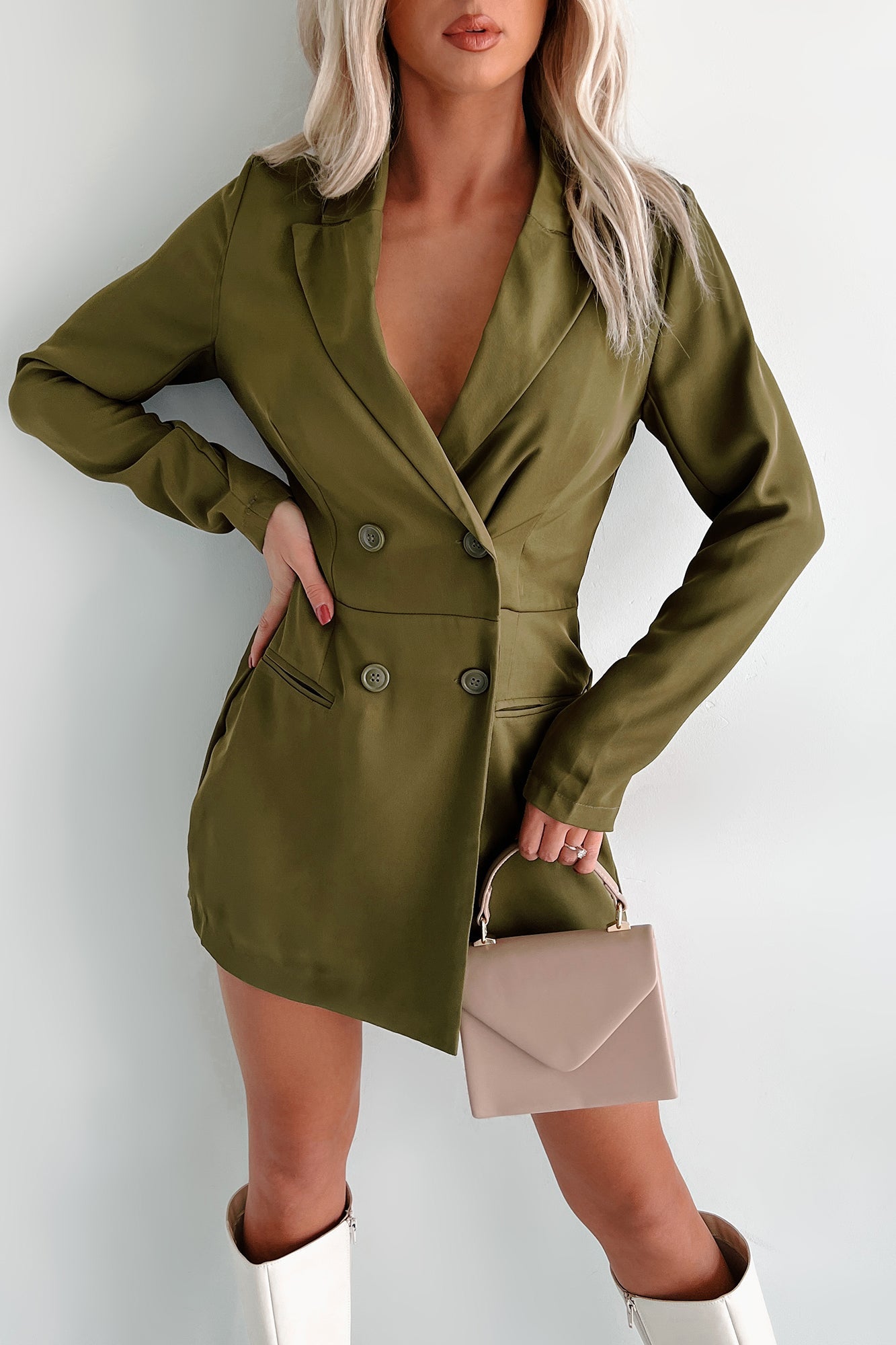 New Career Paths Blazer Romper (Olive)