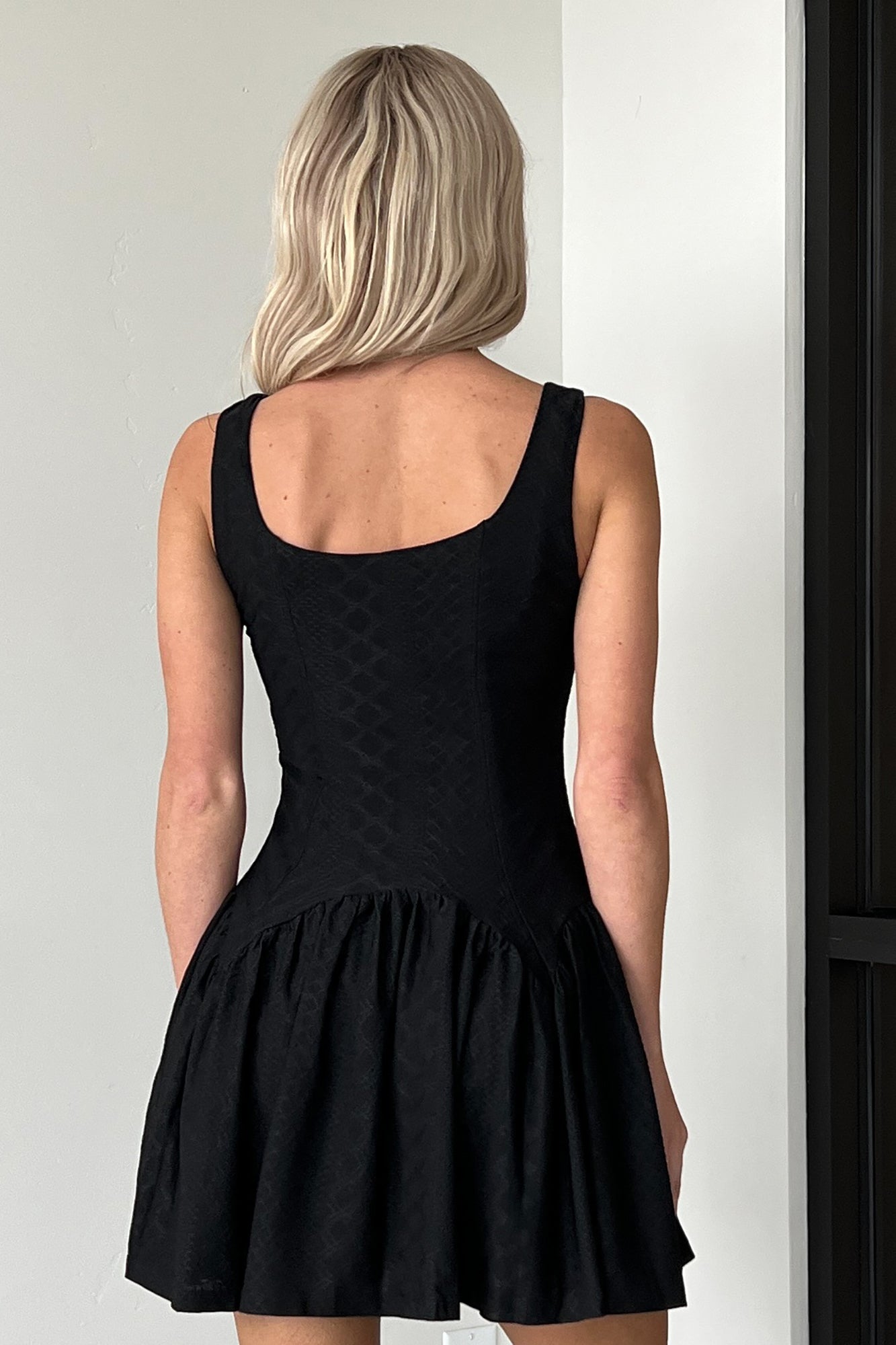 Cutie On The Loose Textured Mini Dress (Black)