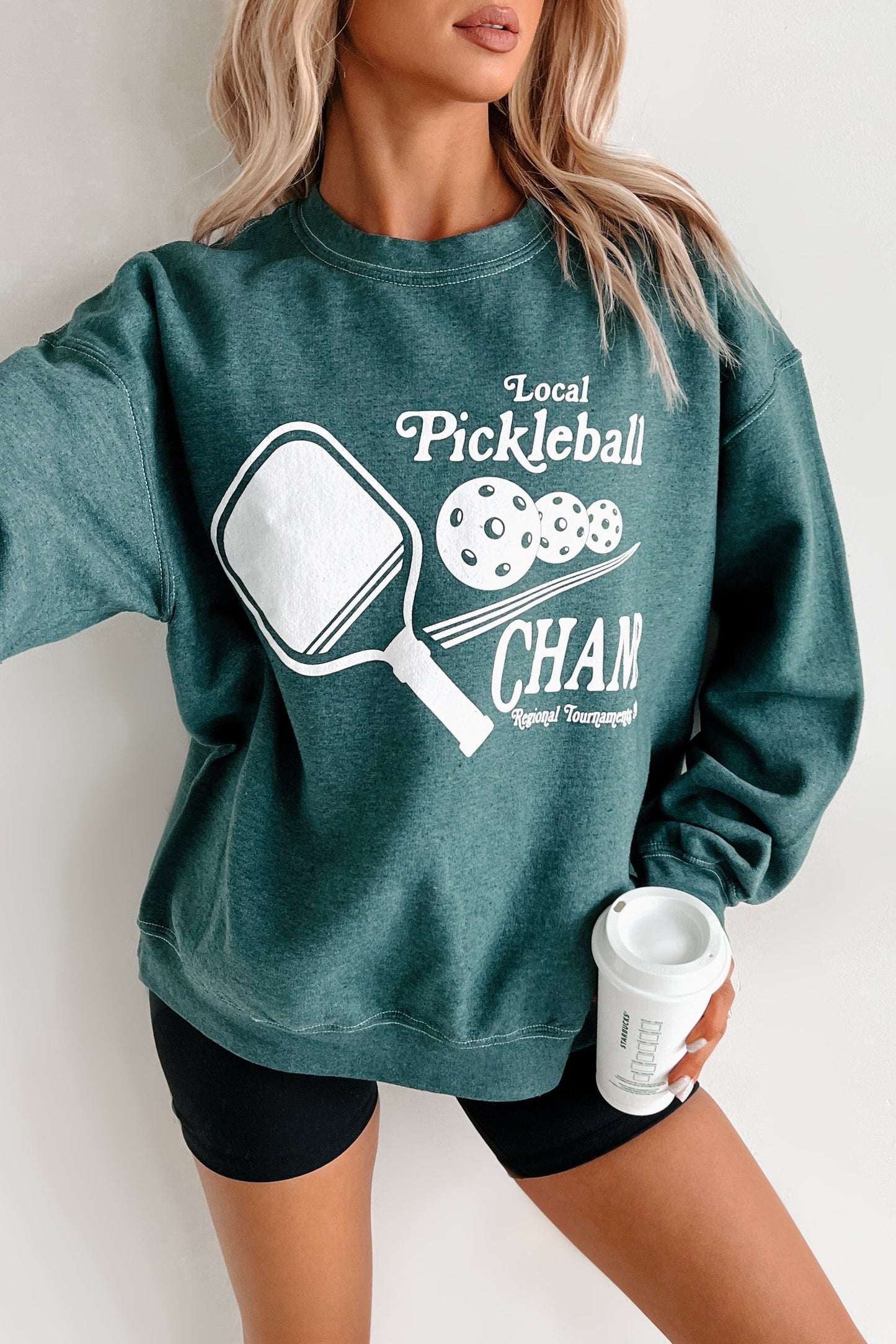 "Pickleball Champ" Graphic Sweatshirt (Posy Green)