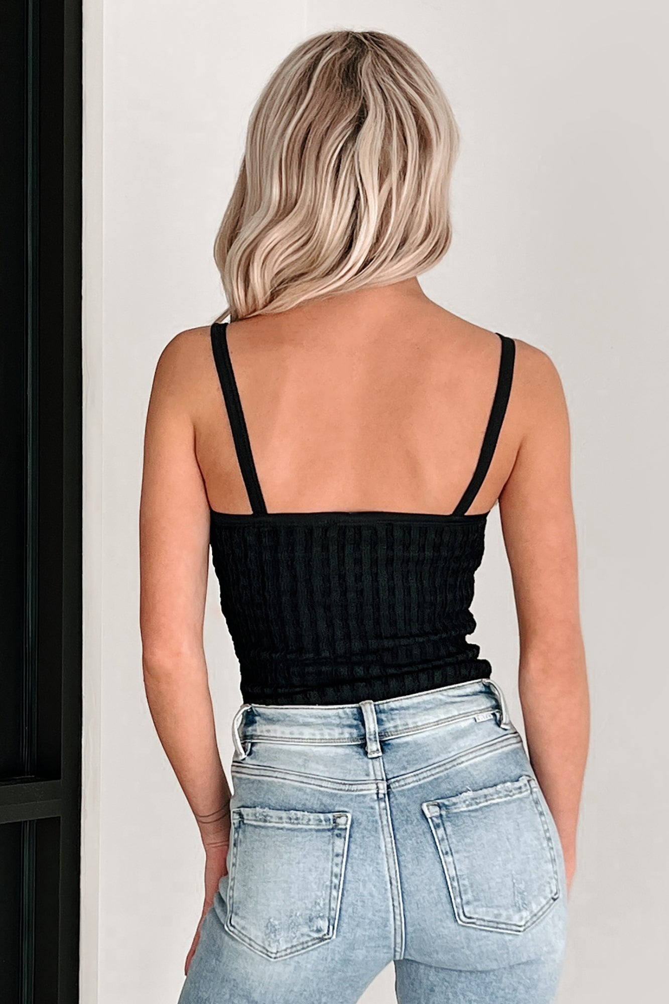 A Touch Of Class Ruched Knit Bodysuit (Black)