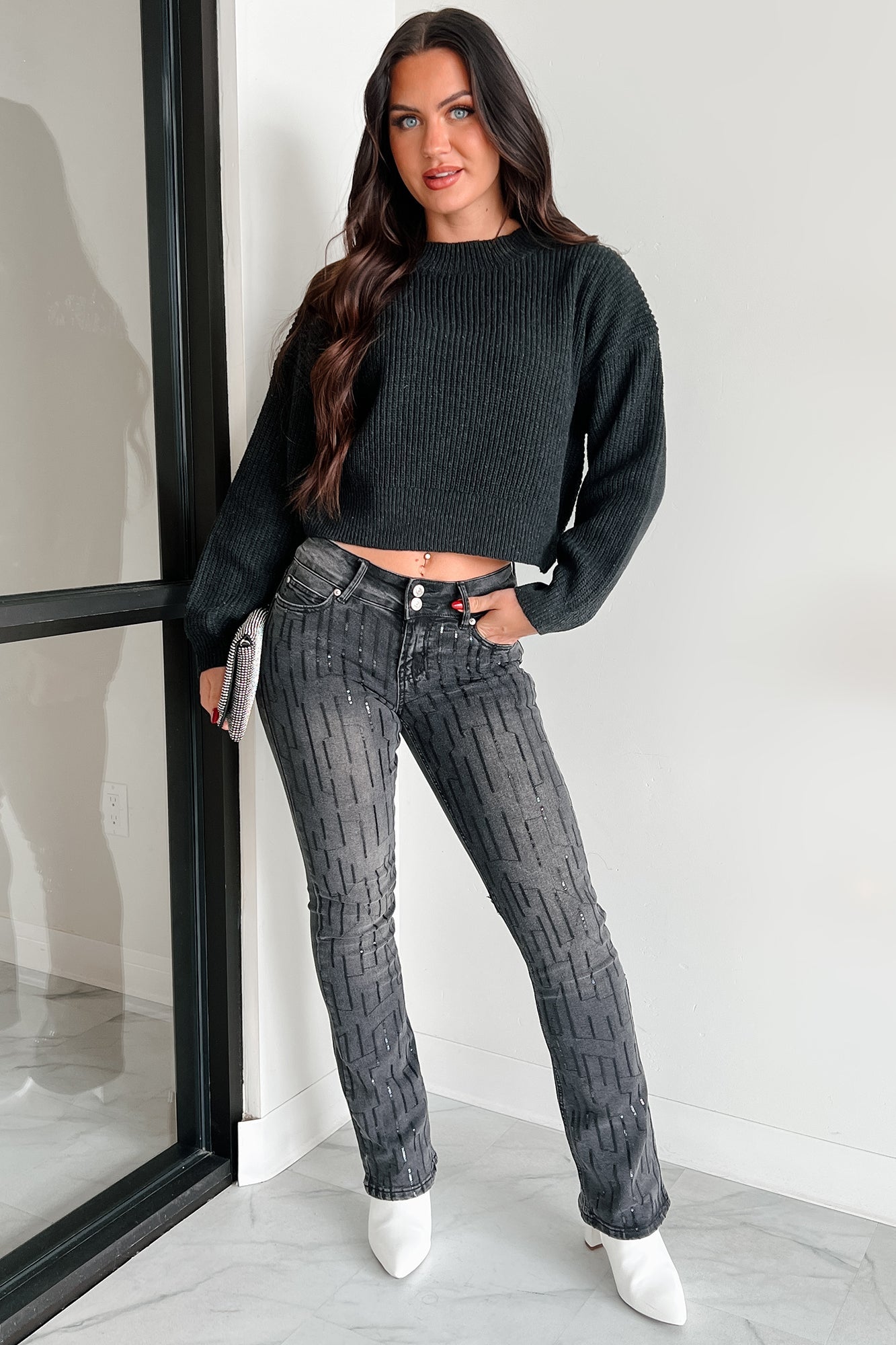 Harvey Open Back Sweater (Charcoal)