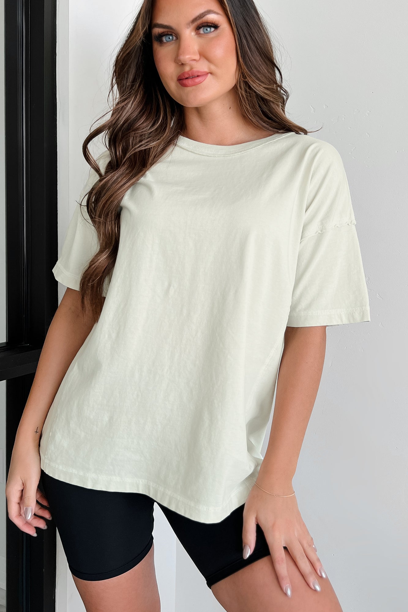 Alaric Reverse Stitch Oversize T-Shirt (Digital Mist)