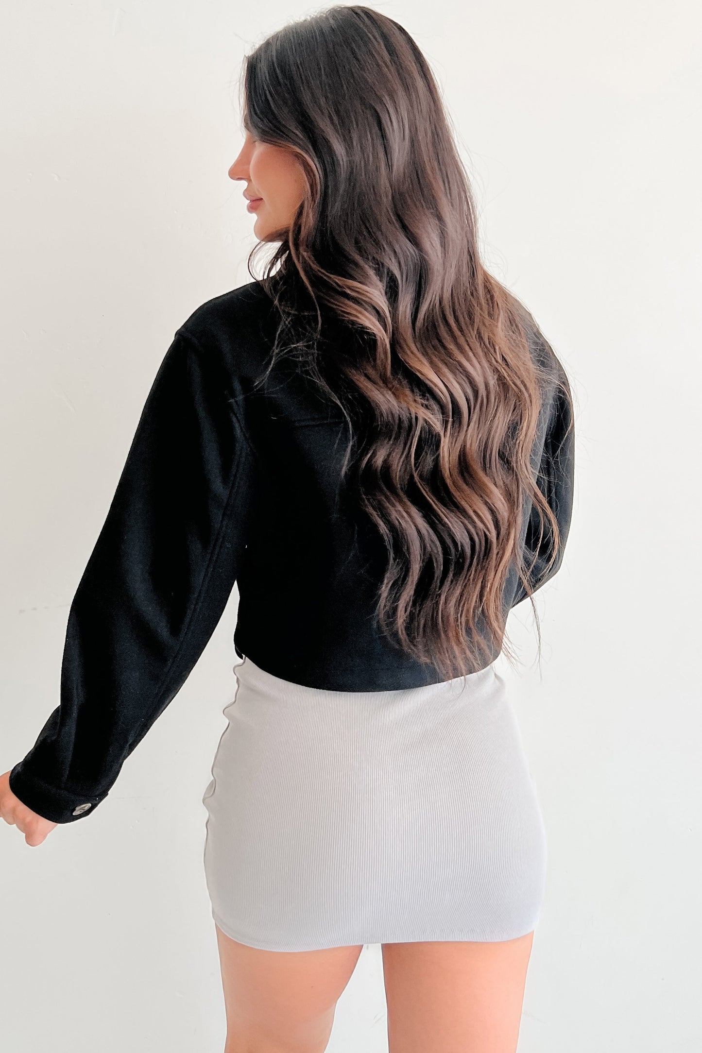 Soft But Savage Fleece Crop Jacket (Black)