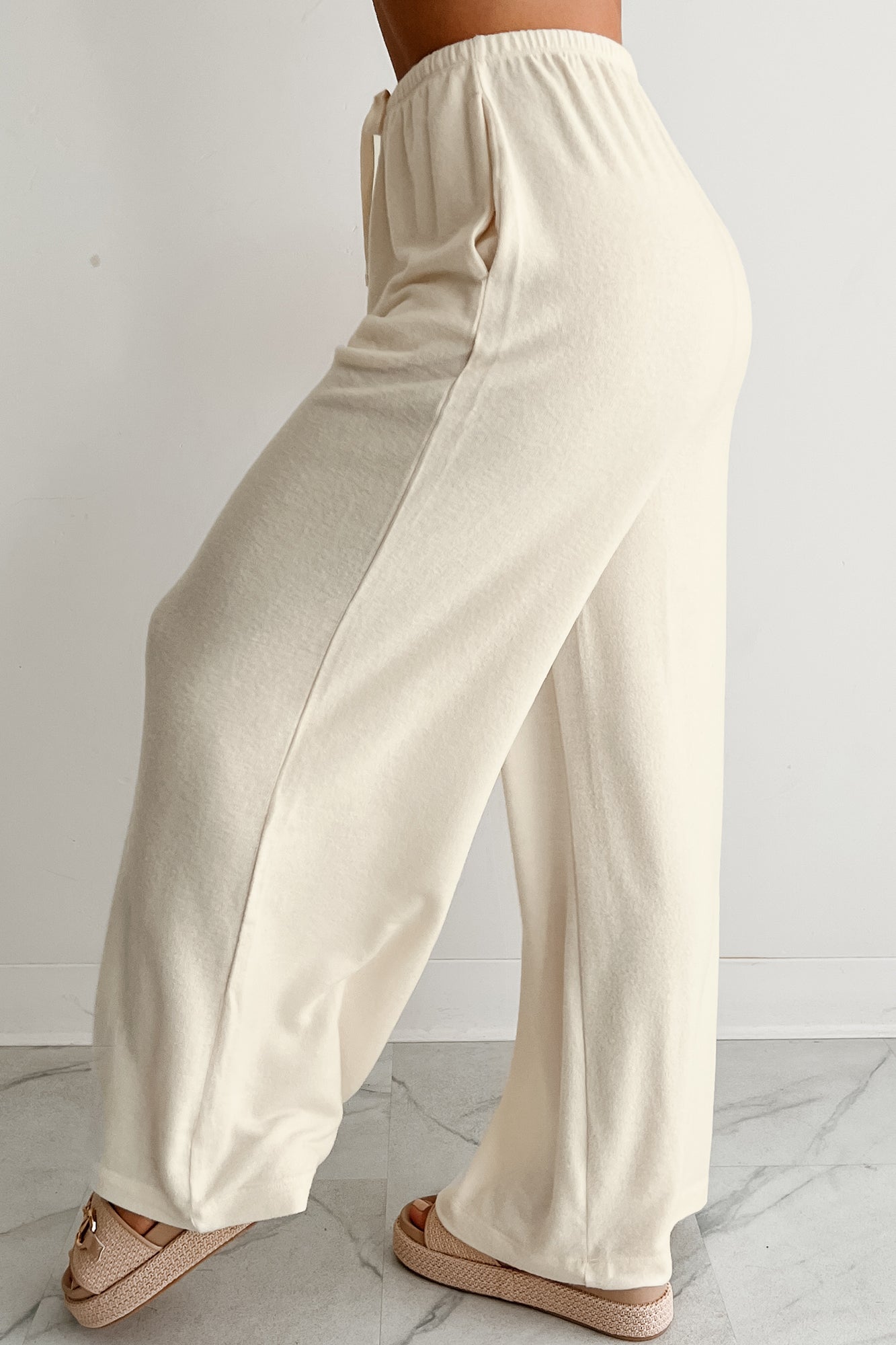 Chasing Calm Relaxed Wide Leg Pants (Cream)