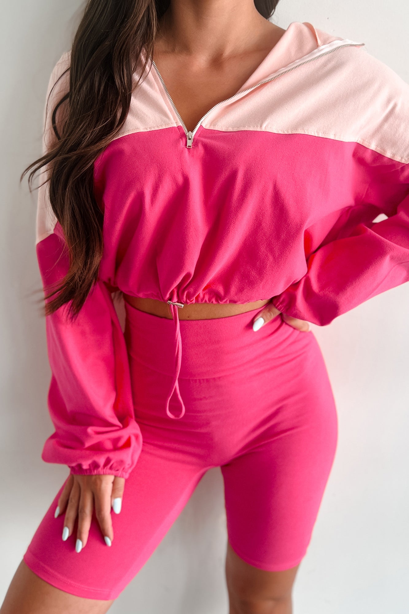 Feeling The Burn Athleisure Set (Dark Coral/Powder Blush)