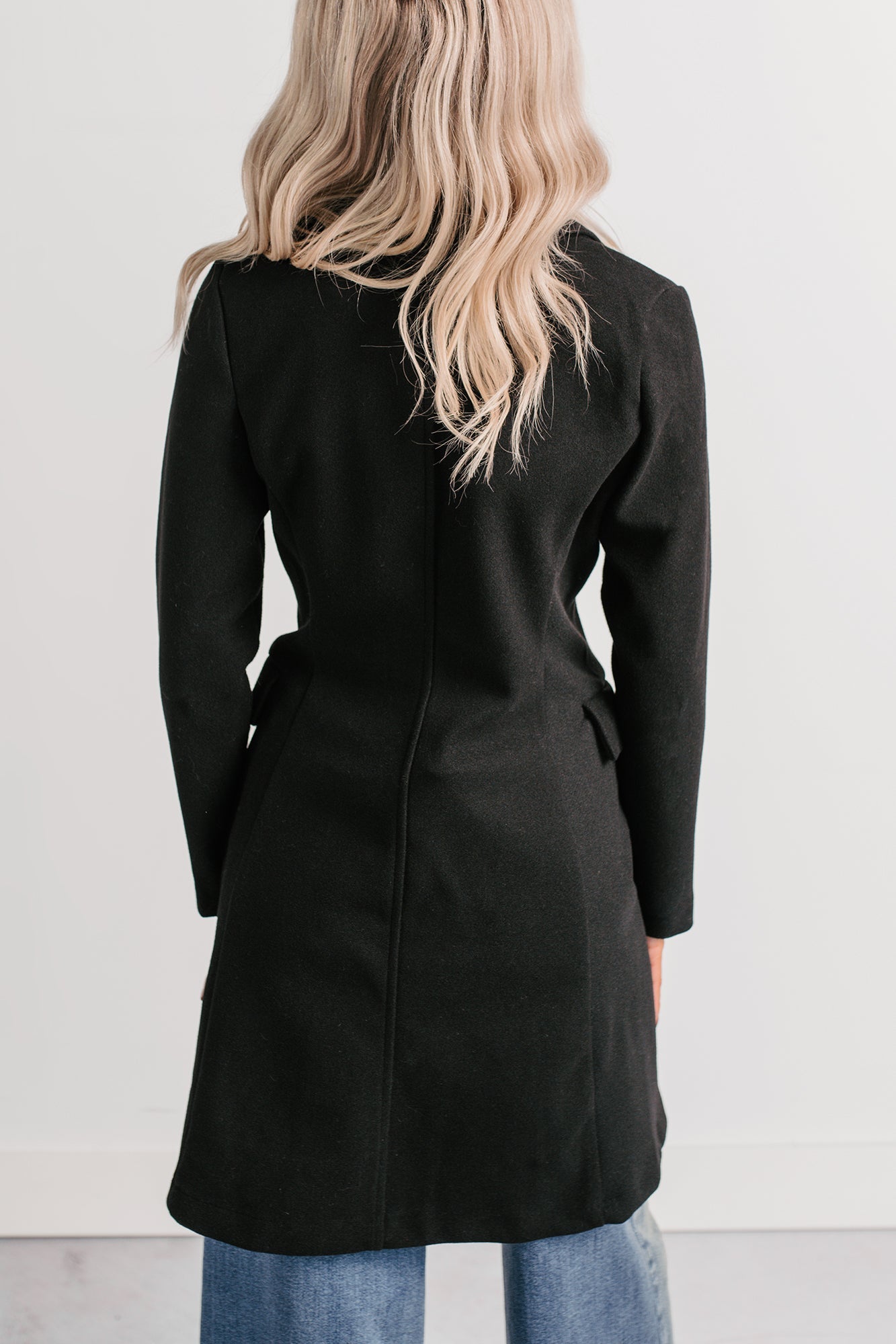 Downtown Drift Button Up Lightweight Coat (Black)
