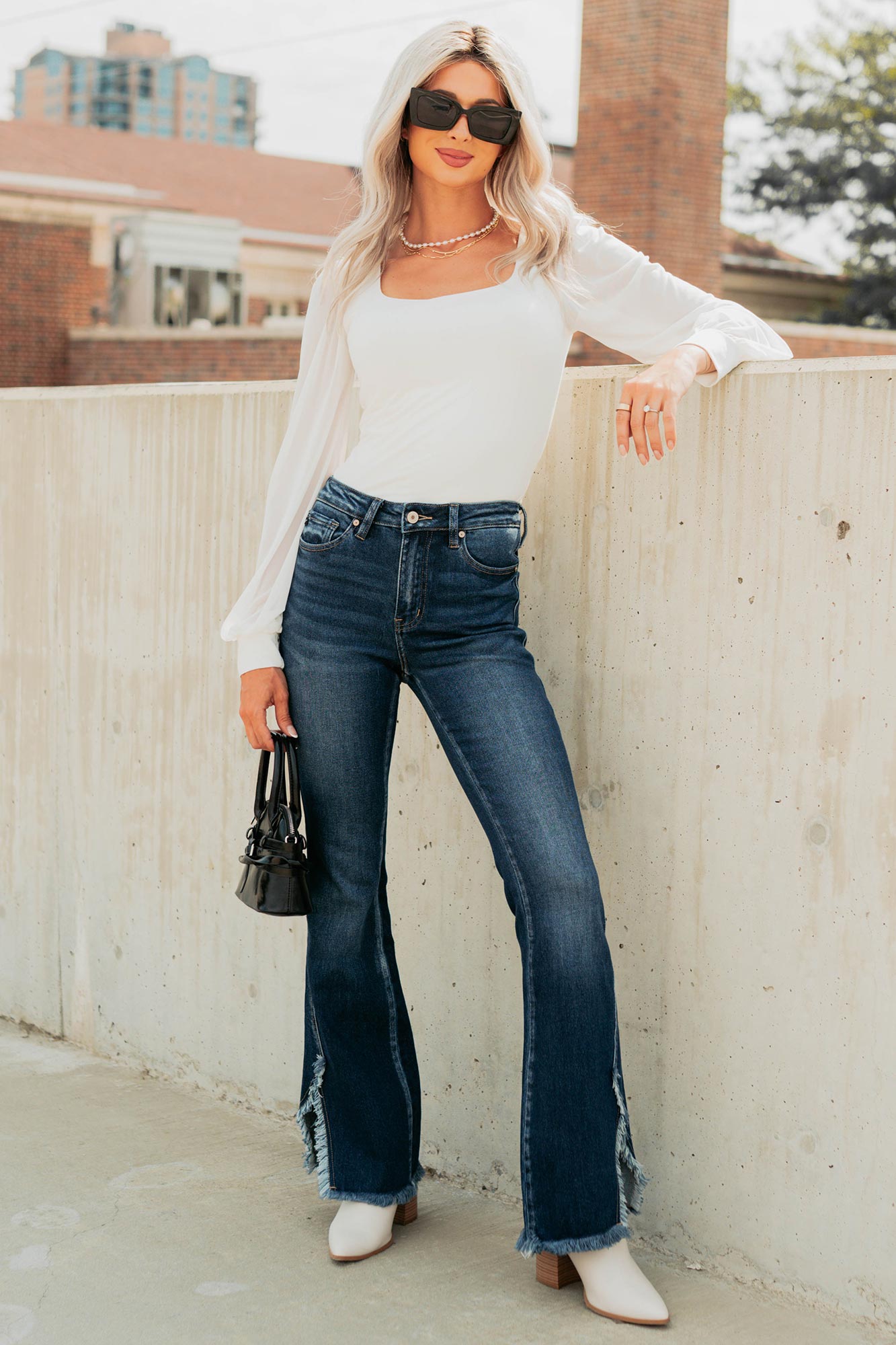 Inspired Moments Mesh Sleeve Top (Ivory)