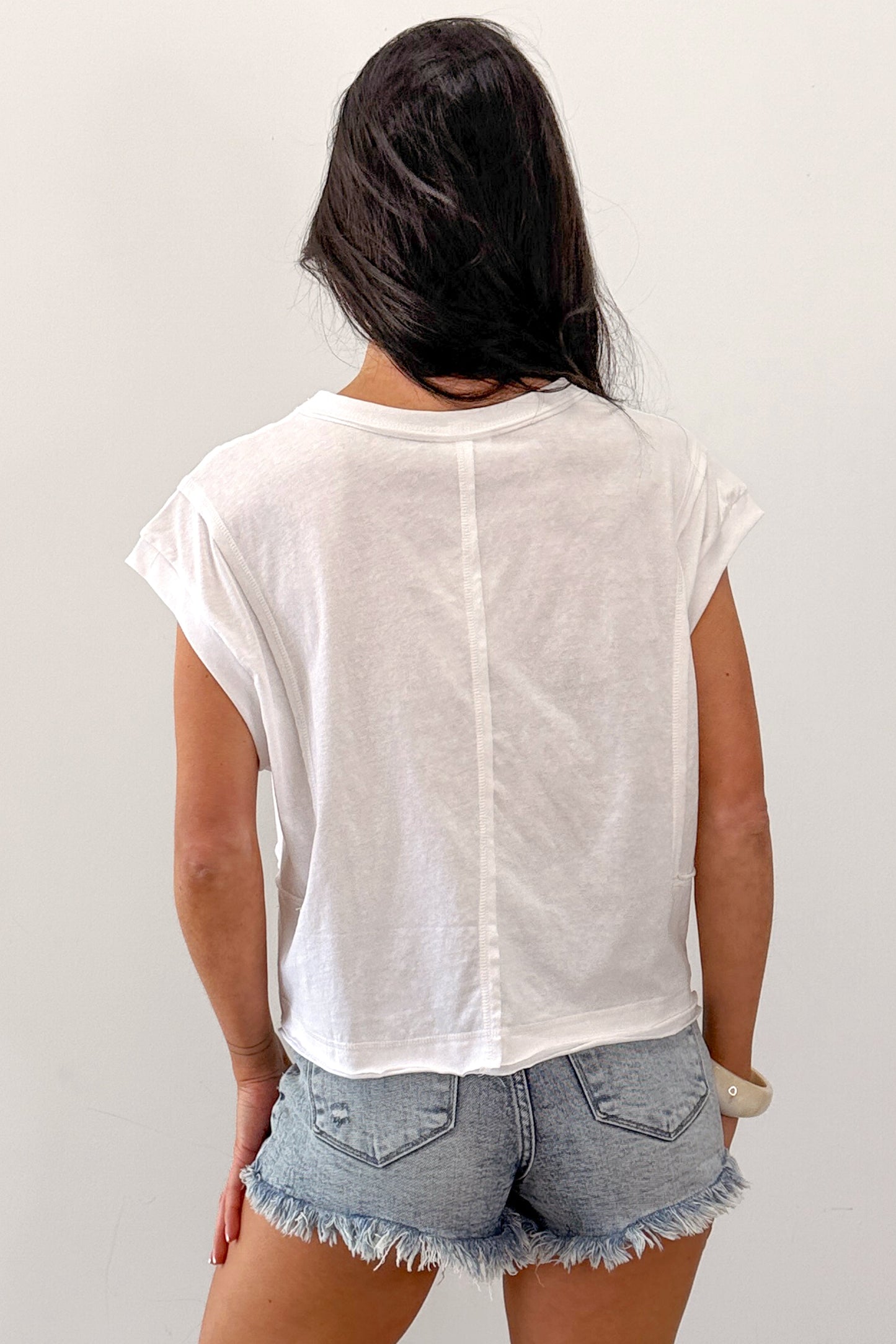 Varsity Muse Mineral Wash Boxy Cotton Top (White)