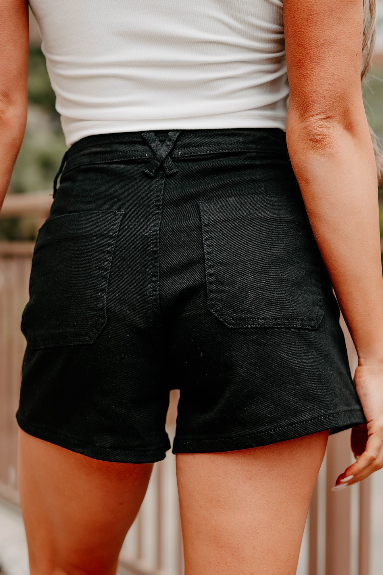 Exploring More High Rise Denim Shorts (Black)