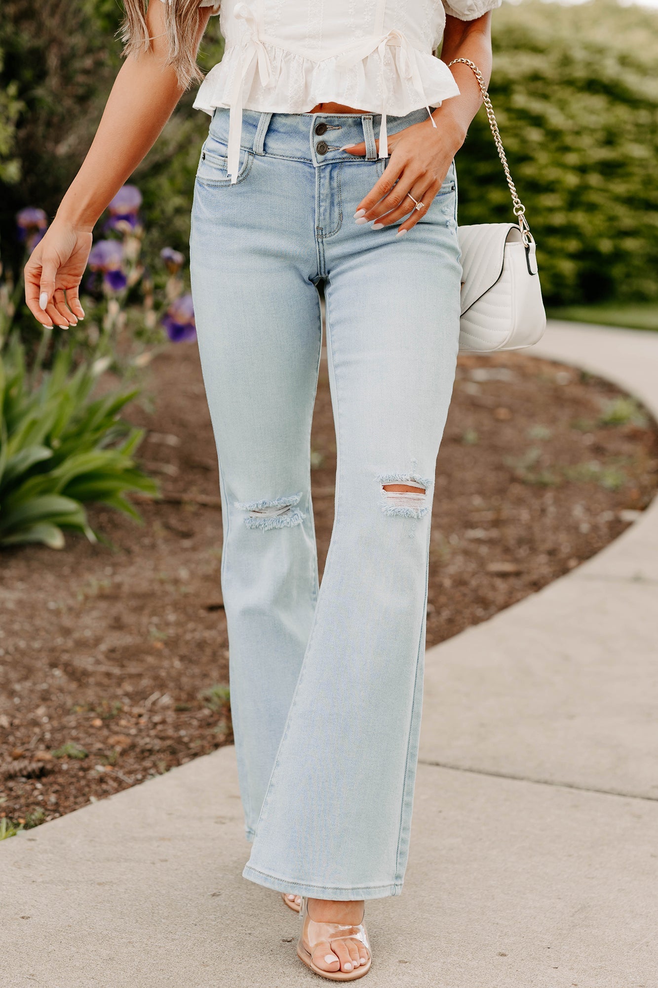 Michael Mid Rise Cello Flare Jeans (Light)