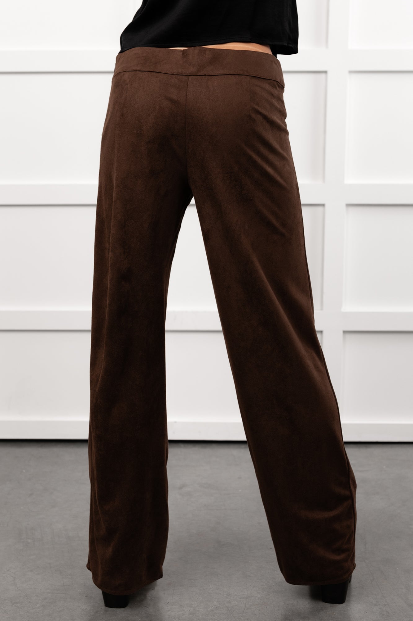Unmatched Charm Lace-Up Suede Pants (Brown)