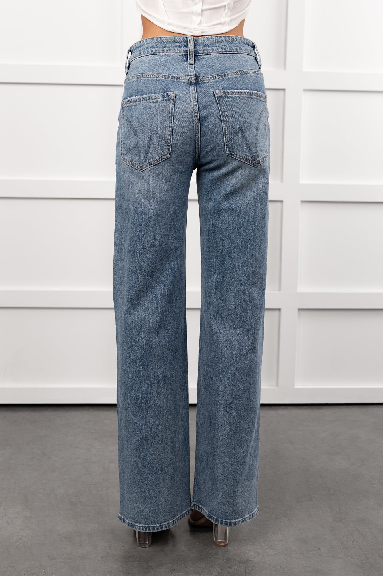Graysen Wide Leg Mica Denim Jeans (Penn Blue)