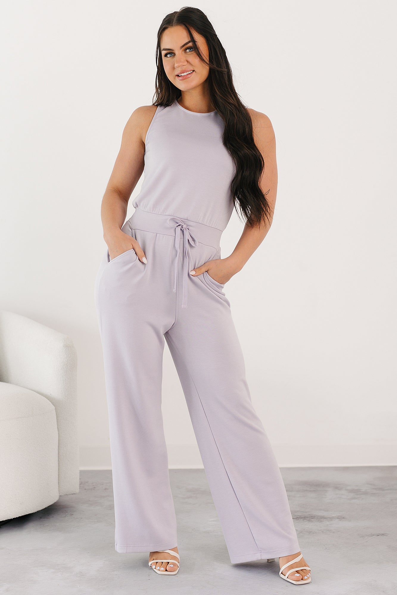Laid-Back Livin' Sleeveless Jumpsuit (Lilac)