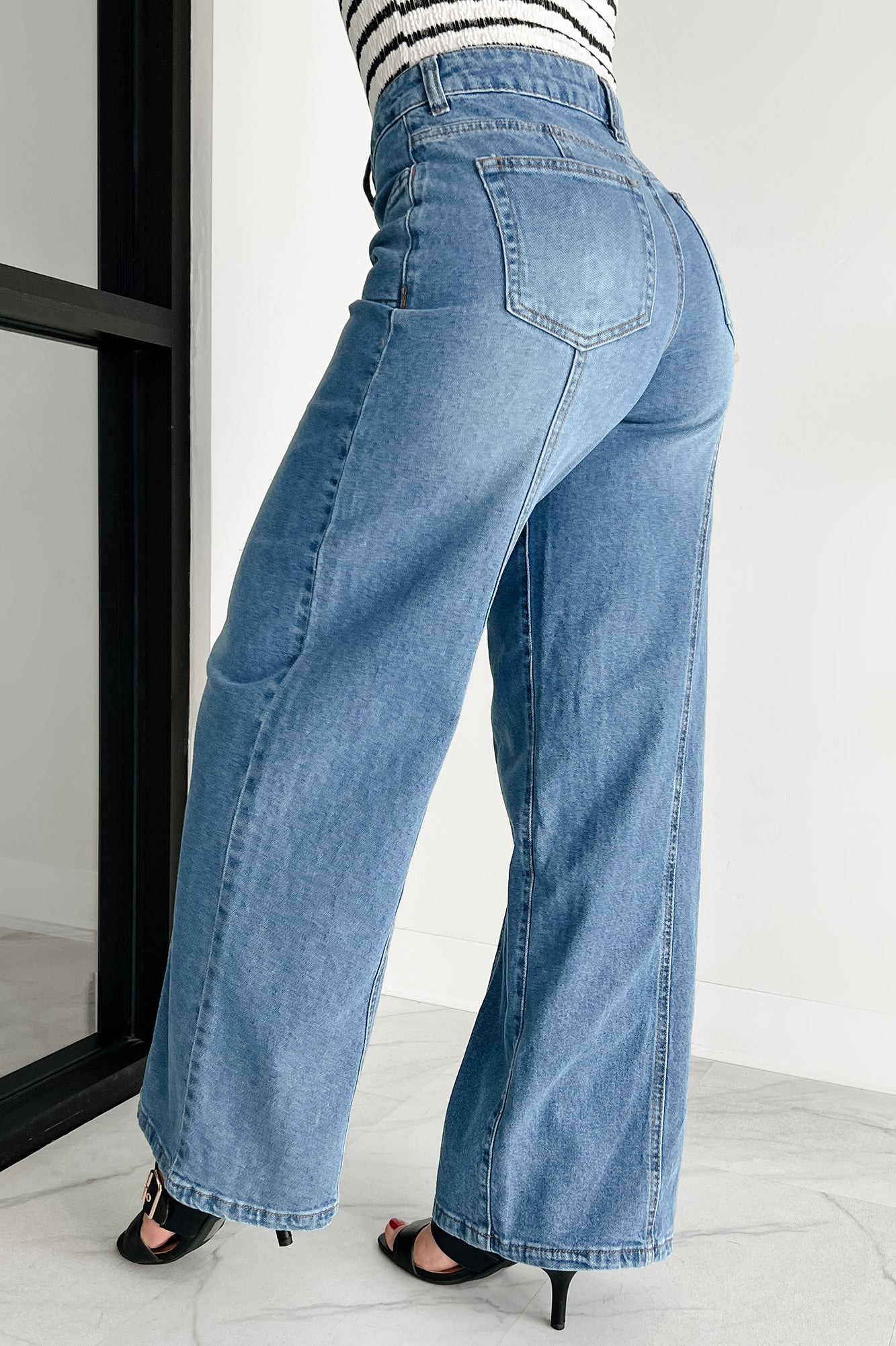 Ivana High Rise Wide Leg Almost Famous Jeans (Medium)