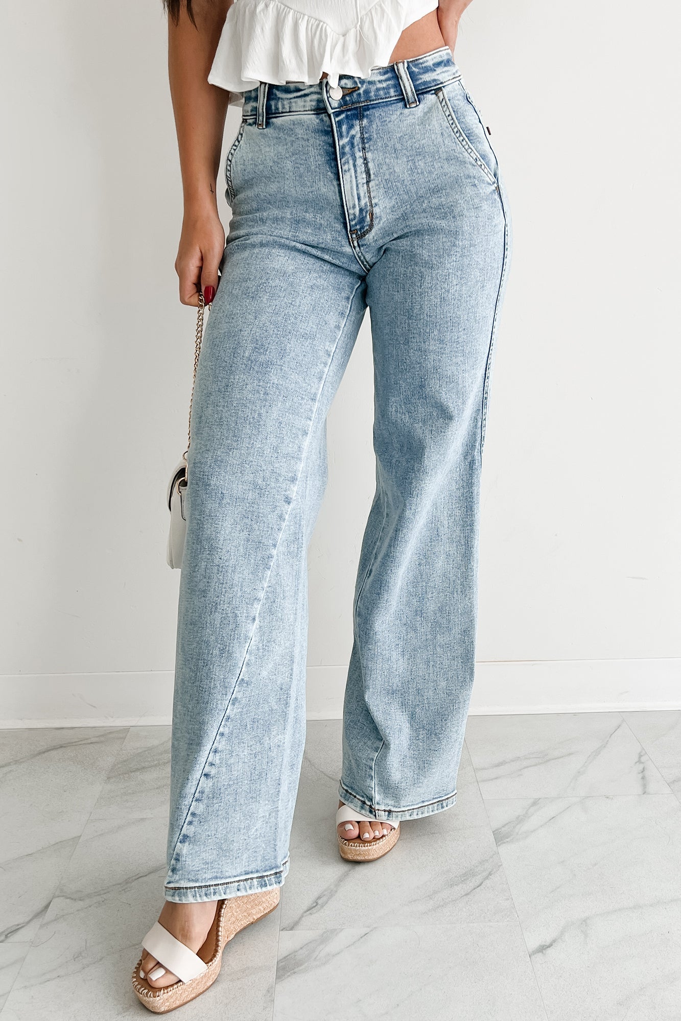 Beverly High Rise Judy Blue Wide Leg Jeans (Light)