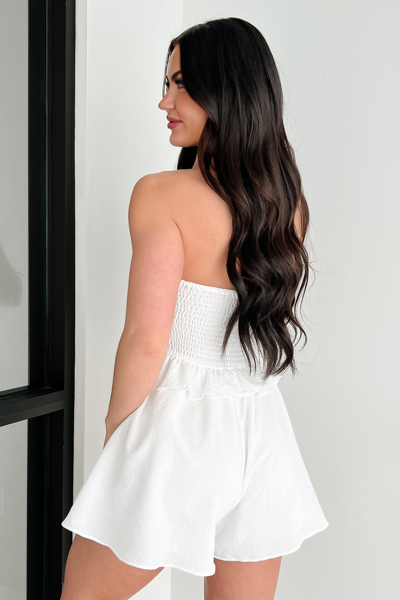 Dreams In The Garden Strapless Romper (Off-White)