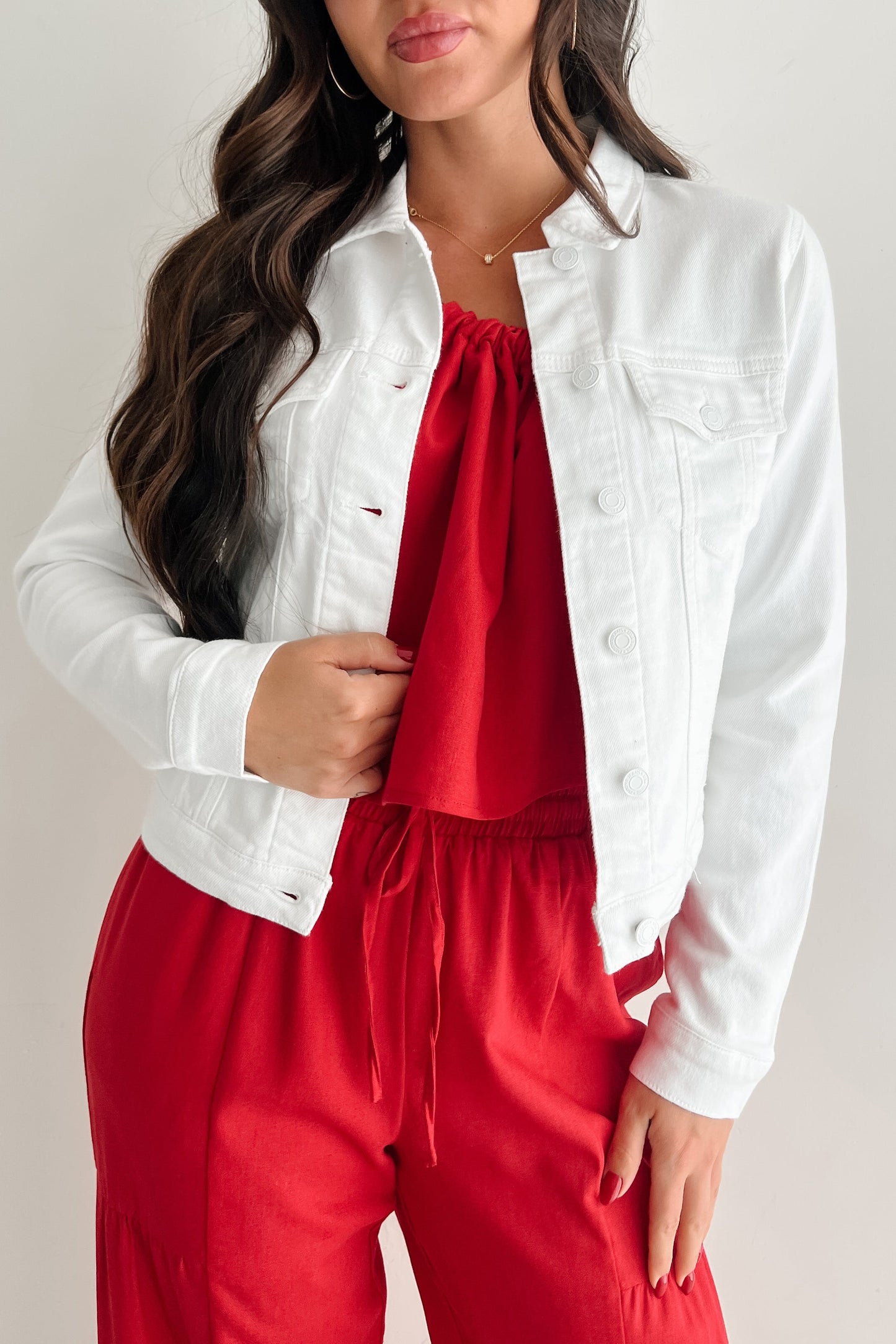 Classy In Cotton Eunina Denim Jacket (White)