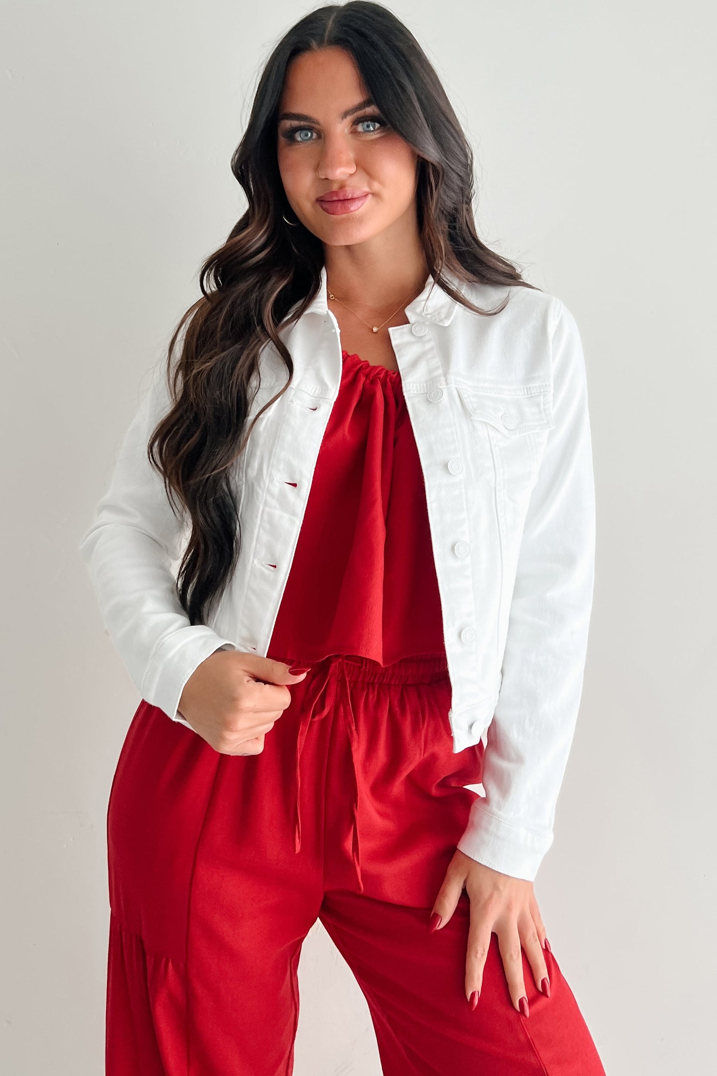 Classy In Cotton Eunina Denim Jacket (White)
