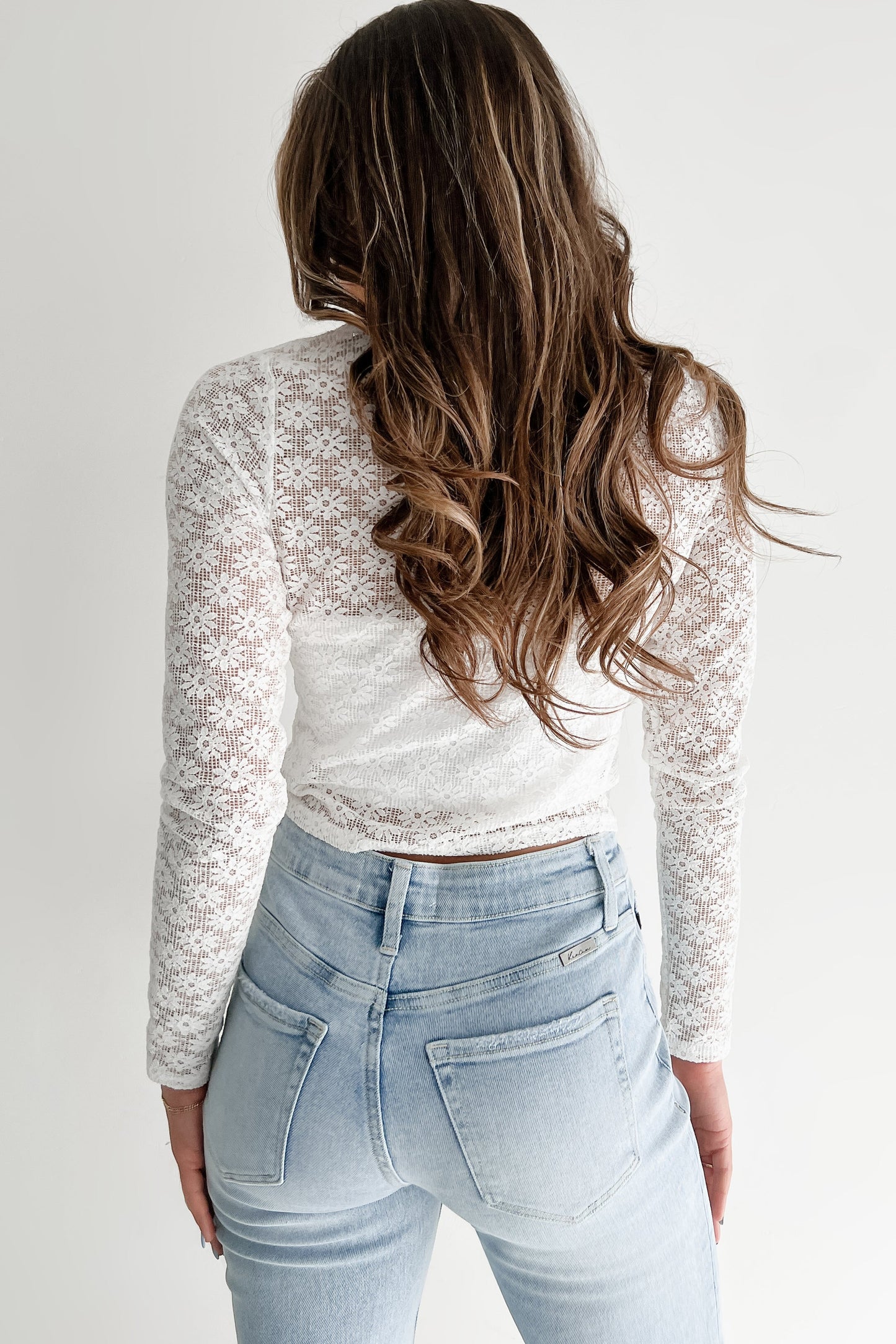 Can't Resist You Lace Button-Up Top (White)