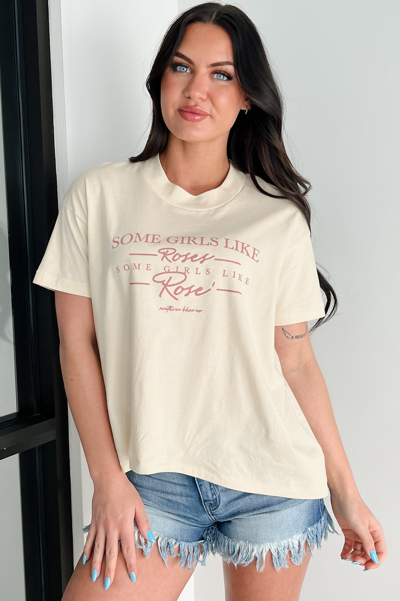 "Some Girls Like Roses" Graphic T-Shirt (Sand)