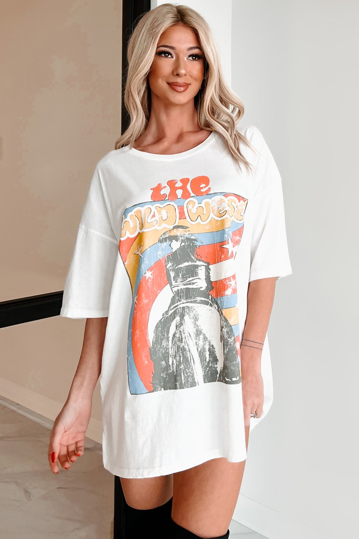 "The Wild West" Oversized Graphic Tee (Ivory)