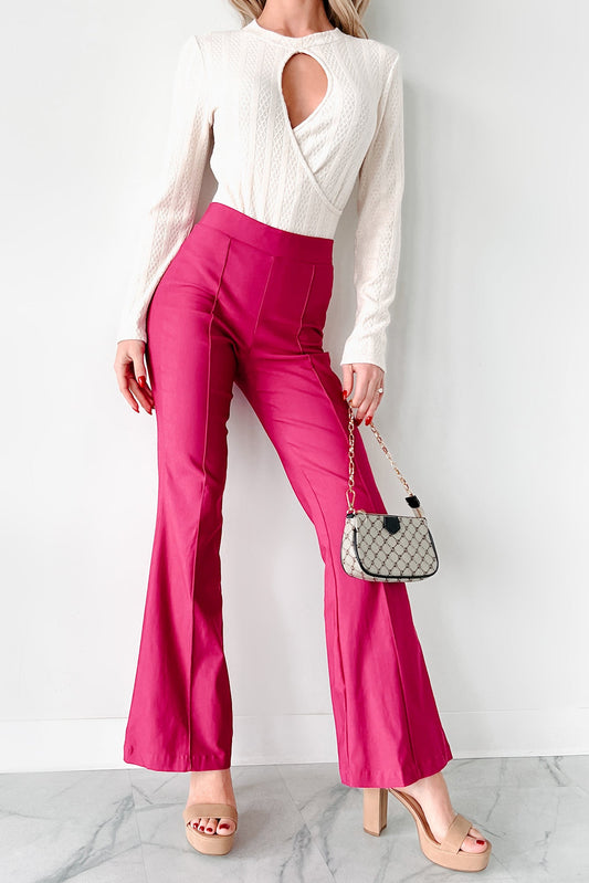 Make The Decisions High Waist Flare Pants (Hot Pink)