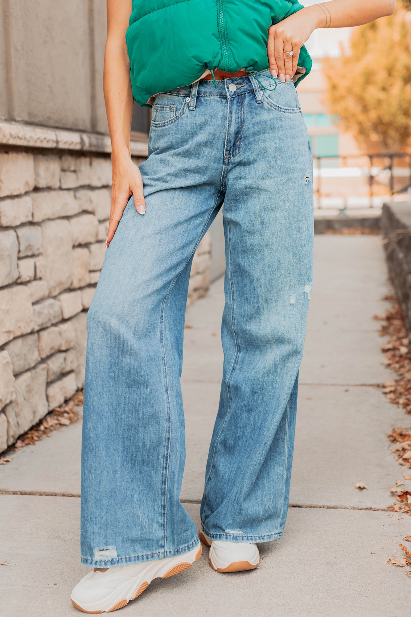 Jillian High Rise Wide Leg Mica Denim Jeans (Le Bleu)