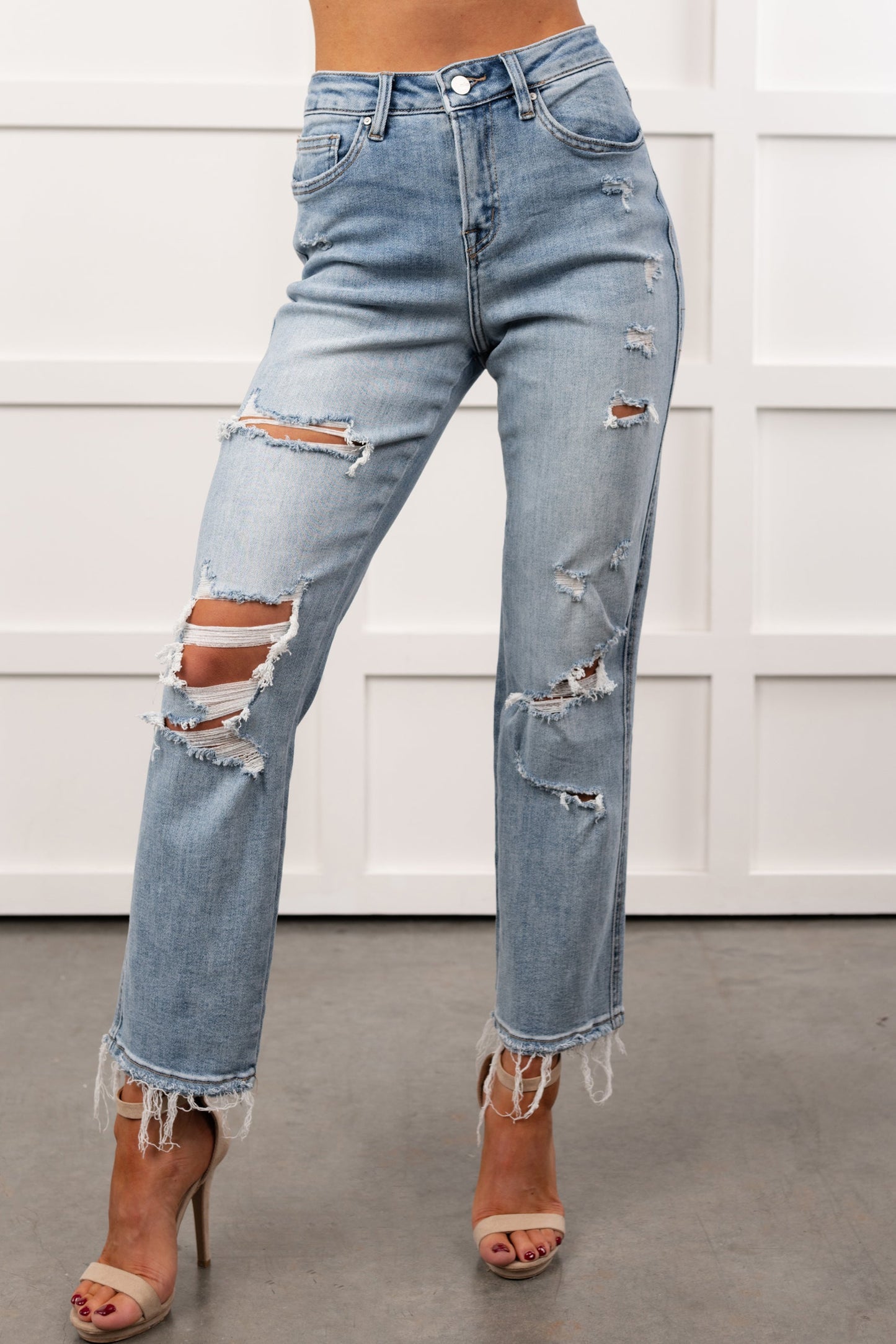 Lawrence Ripped Mica Denim Crop Jeans (Lunaria)