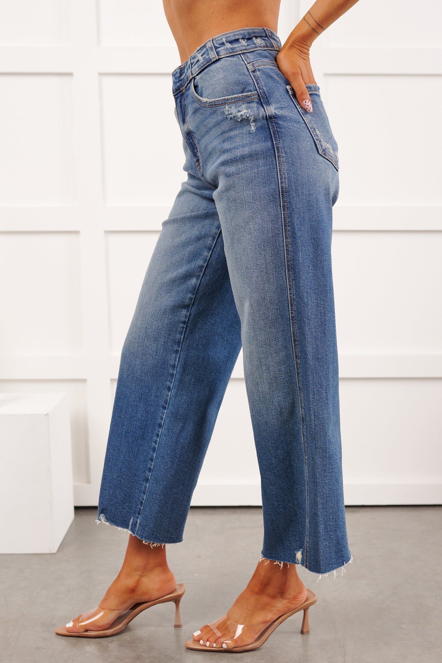 Gerard High Rise KanCan Wide Crop Jeans (Medium)