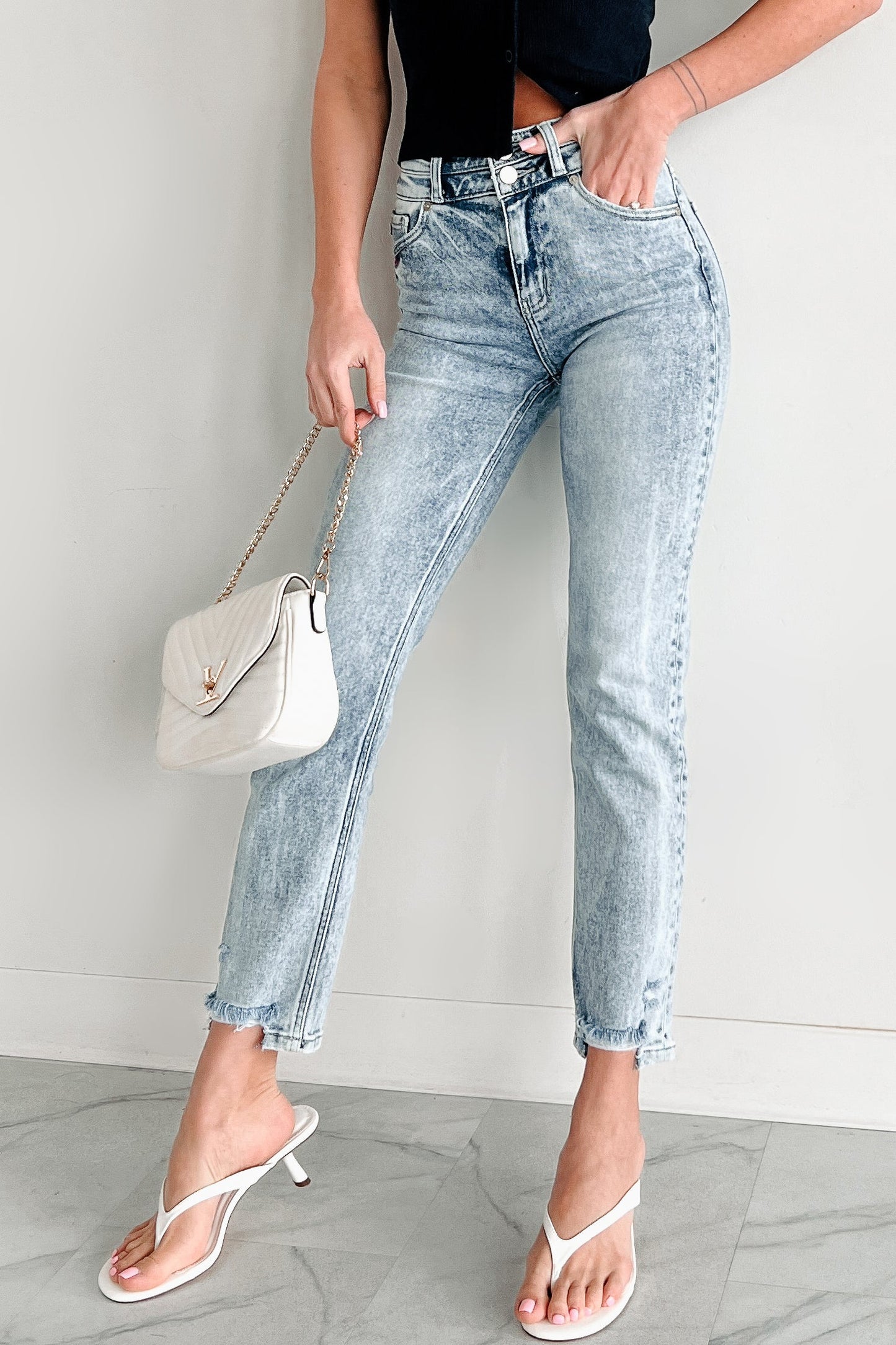 Gabe Kancan High Rise Slim Straight Jeans (Light)