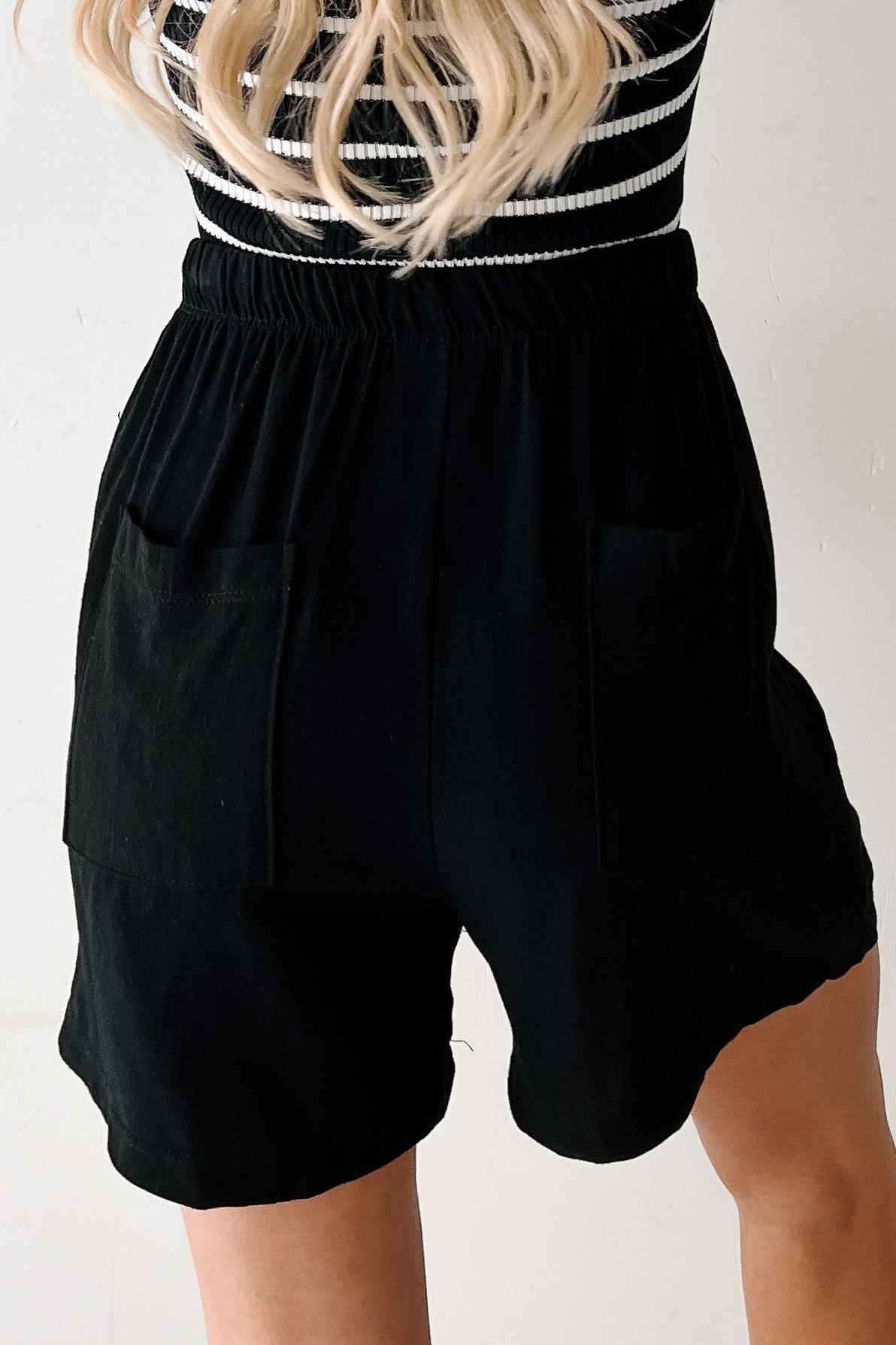 Embracing Flow High Rise Linen Shorts (Black)