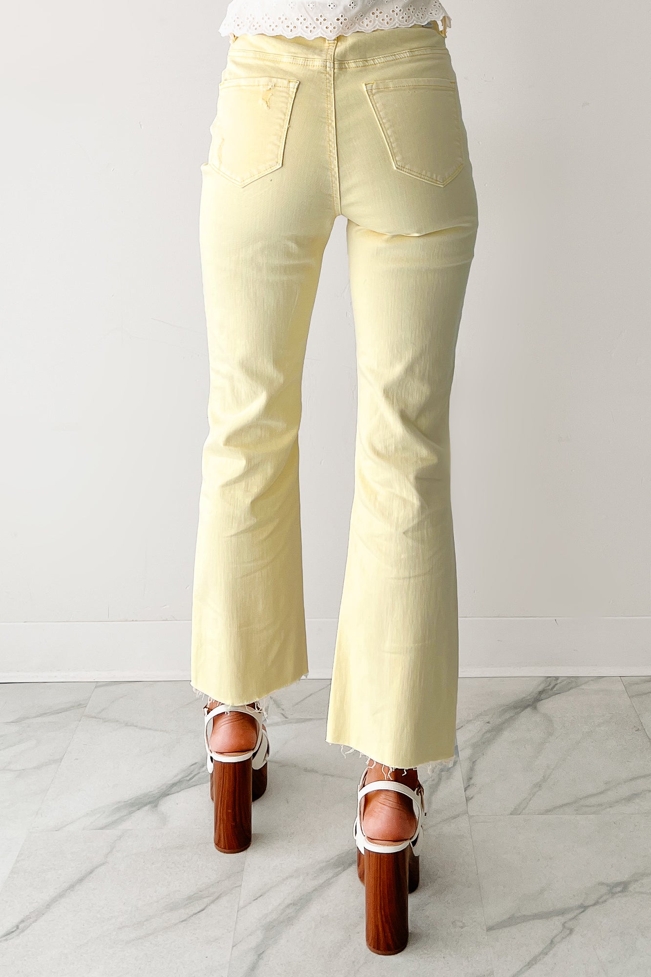 Denzel Straight Leg Distressed Risen Jeans (Yellow)