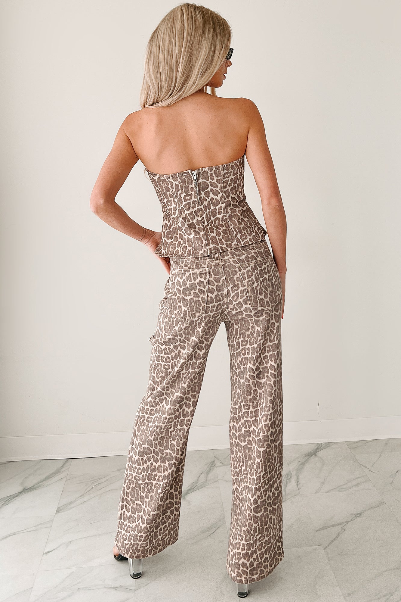 Wild & Free Strapless Cutout Top (Leopard)