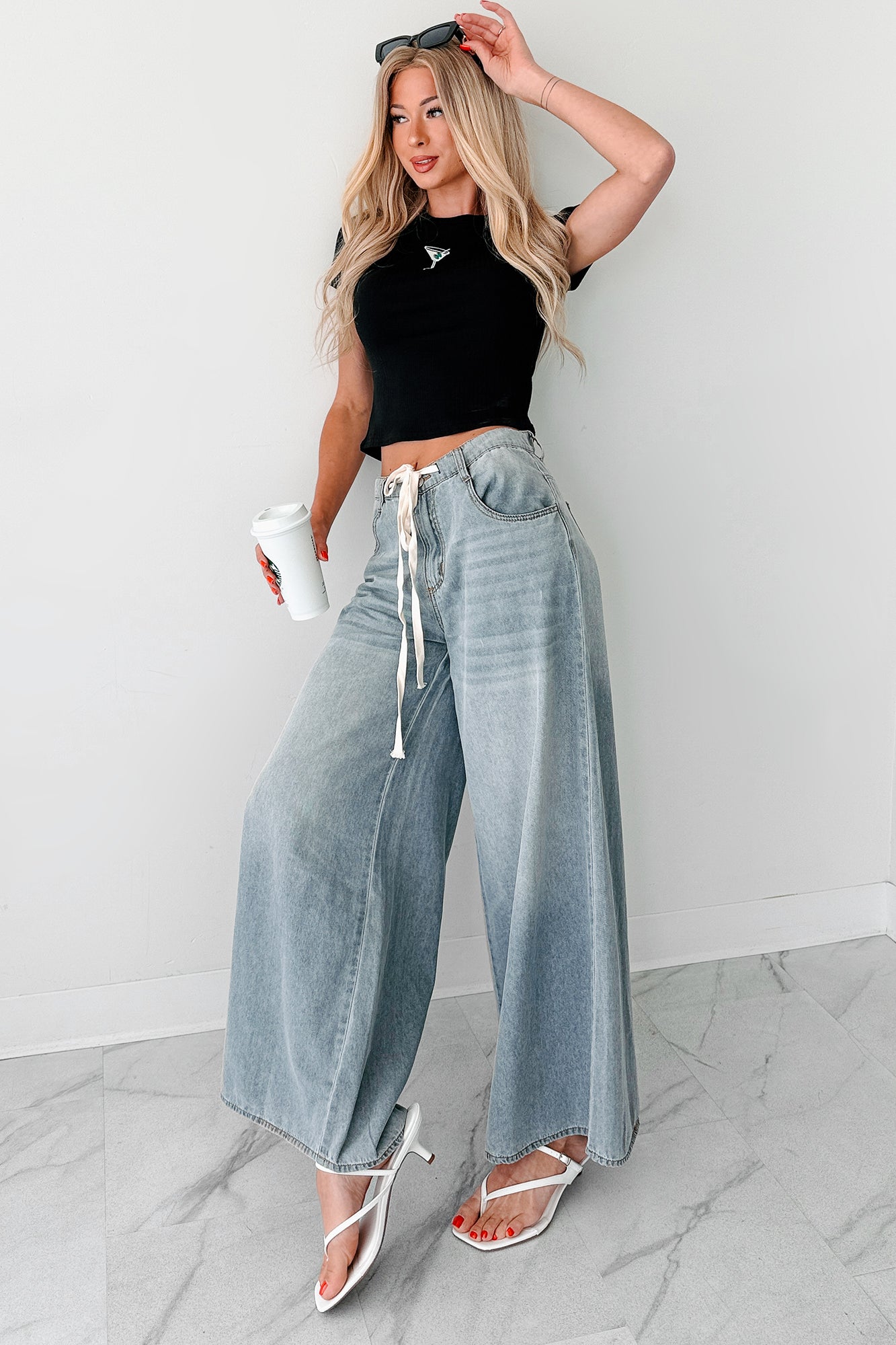 Marin Ombre Wide Leg NoaBoa Jeans (Denim Grey)