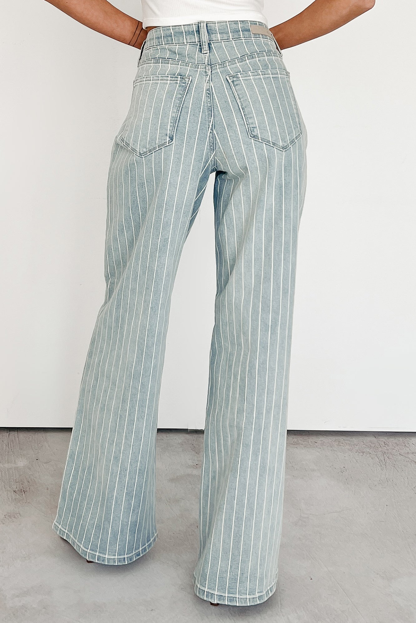 Cassian Striped Wide Leg Cello Jeans (Light)