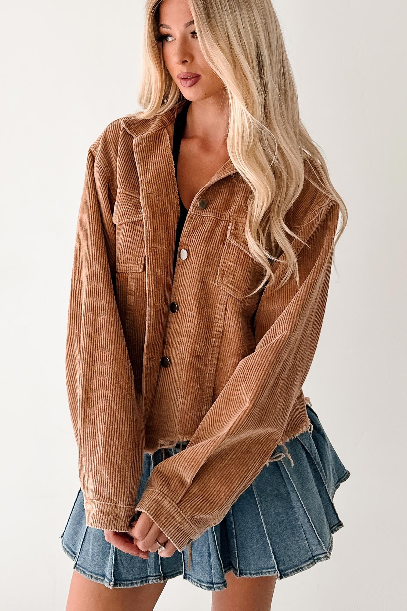 Promise Me Forever POL Corduroy Shacket (Camel)