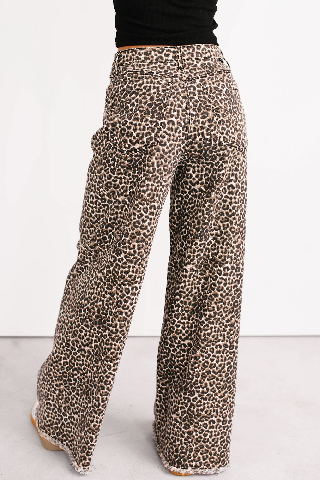 Kaya Tummy Control Wide Leg Saige Denim Jeans (Leopard)